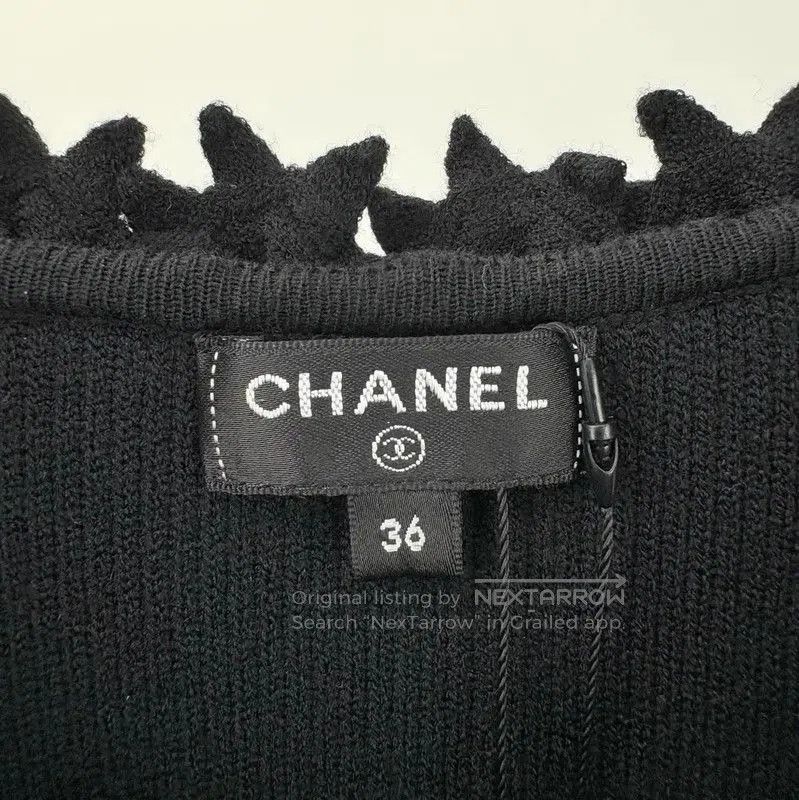 Chanel Chanel Black Midi Dress with Floral Details . Size M / US 6-8 / IT 42-44 - 3 Thumbnail