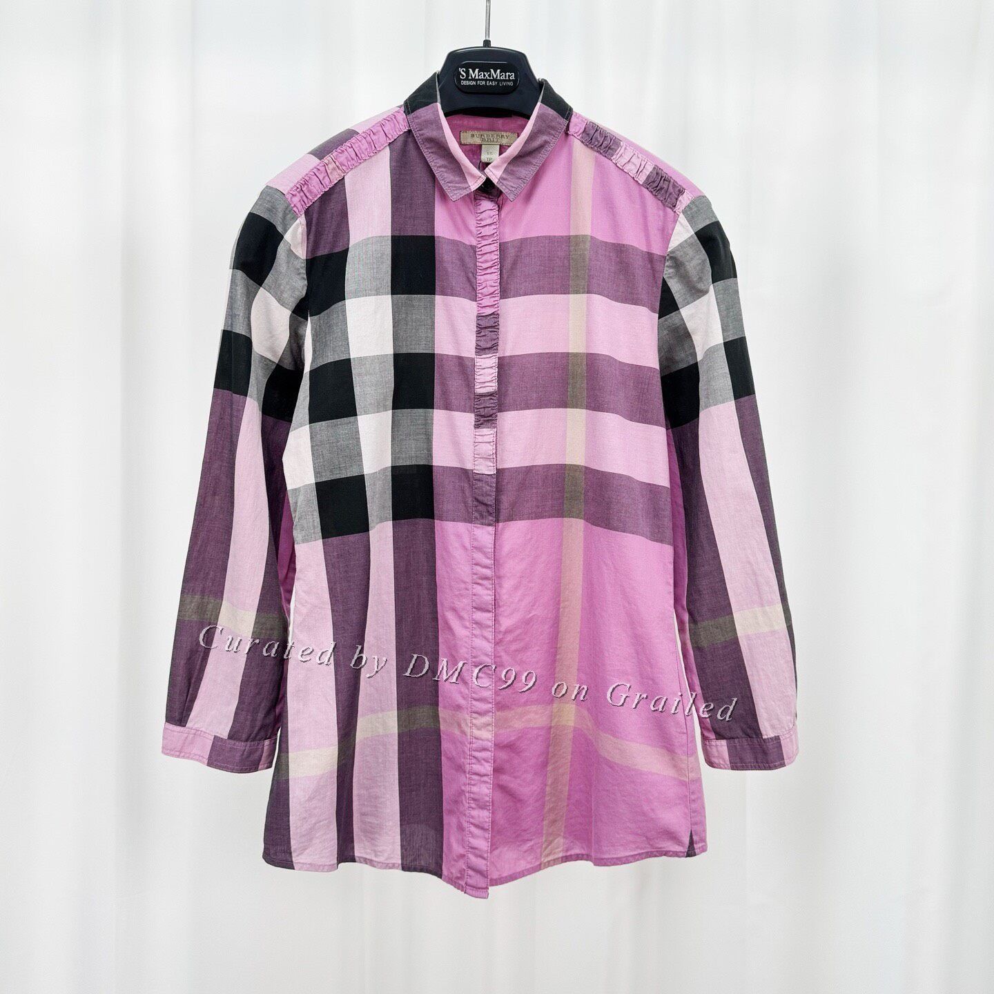 Burberry Burberry Pink Classic Check Long-Sleeve Shirt Size XS / US 0-2 / IT 36-38 - 1 Thumbnail