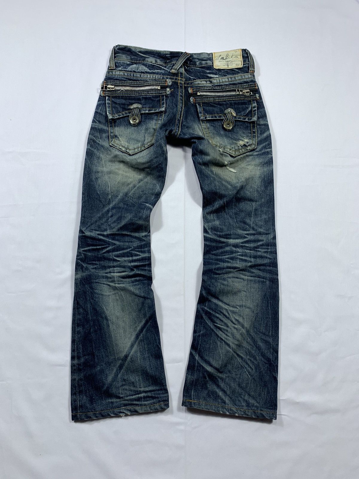 Other Sick Lolita Jeans Distressed Flared Denim pants Size US 27 - 2 Thumbnail