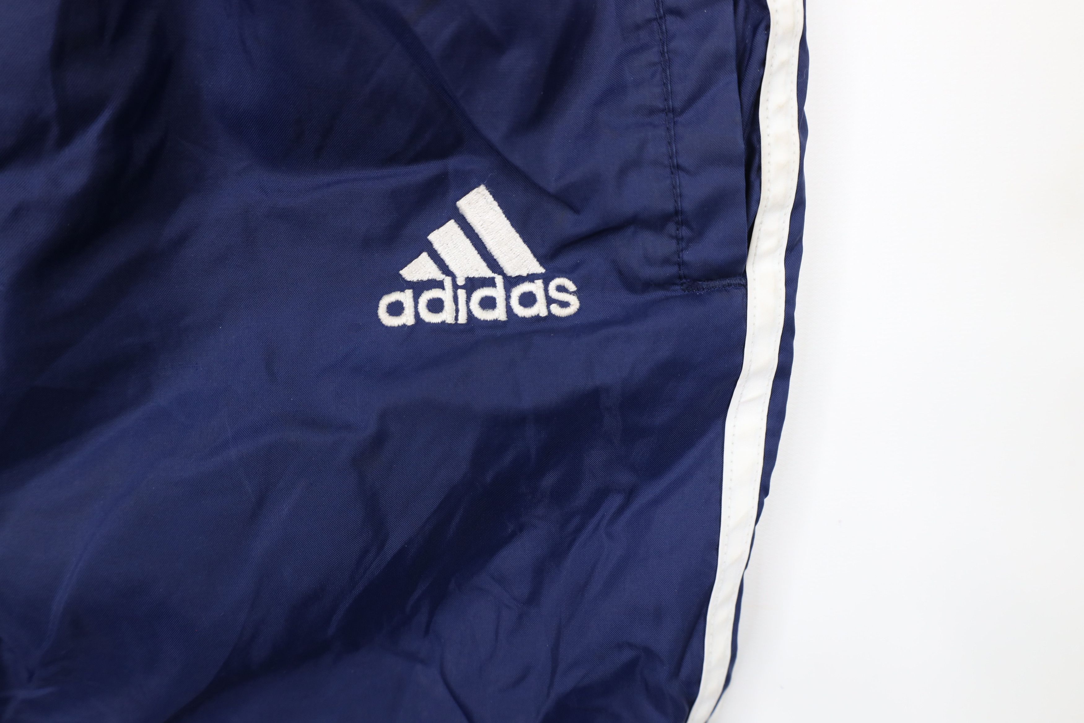 Adidas × Vintage Vintage 90s Adidas Spell Out Lined Tearaway Pants Blue Size US 34 / EU 50 - 6 Thumbnail