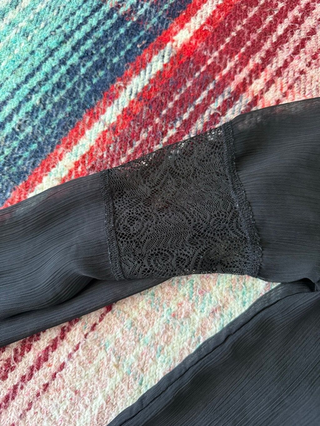 Vera Wang Vintage Y2K Women's Princess Vera Wang Black Sheer Lace Blou Size XS / US 0-2 / IT 36-38 - 3 Thumbnail