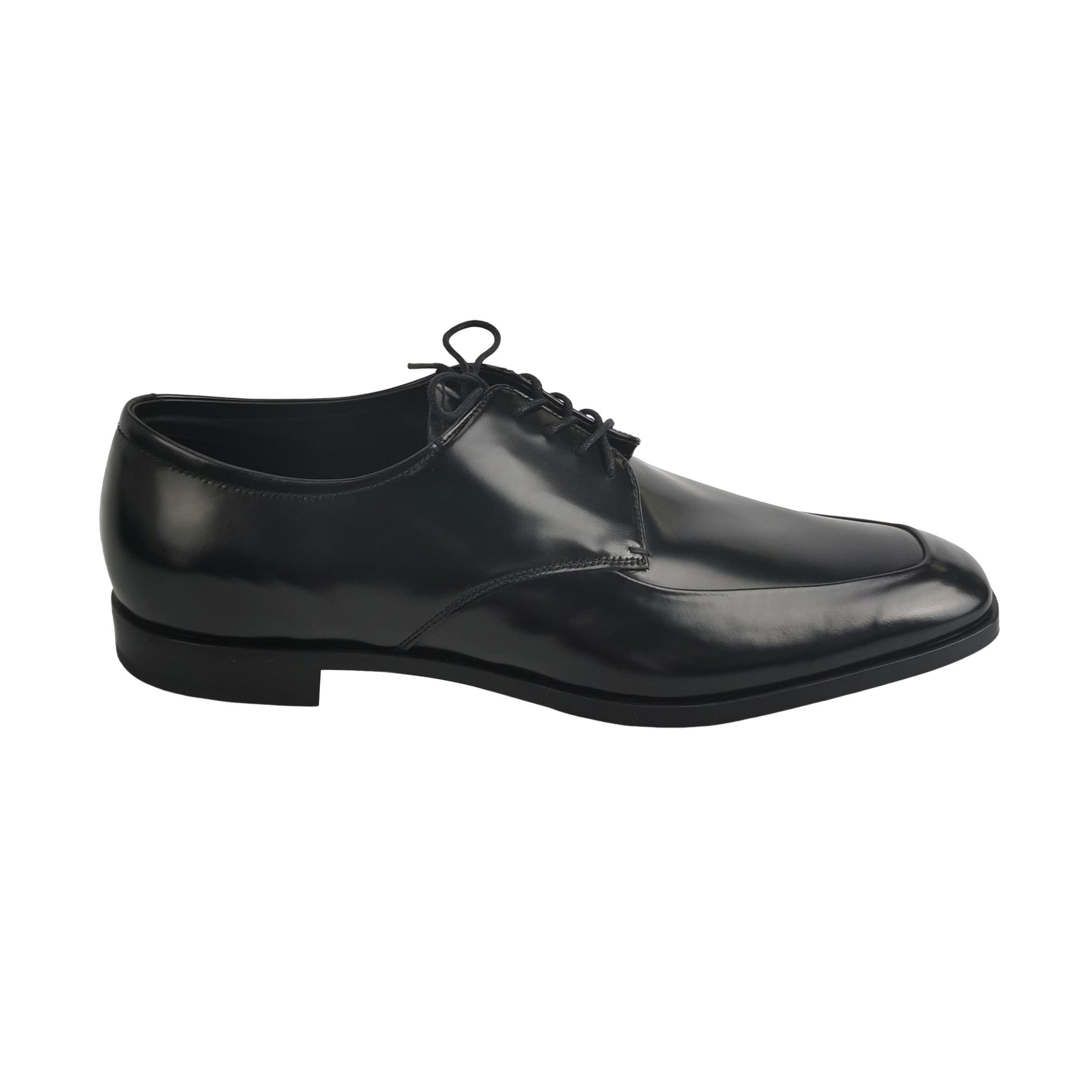 Prada Prada Black Leather Lace-Up Derby Shoes Size 9.5 Size US 10 / EU 43 - 1 Thumbnail
