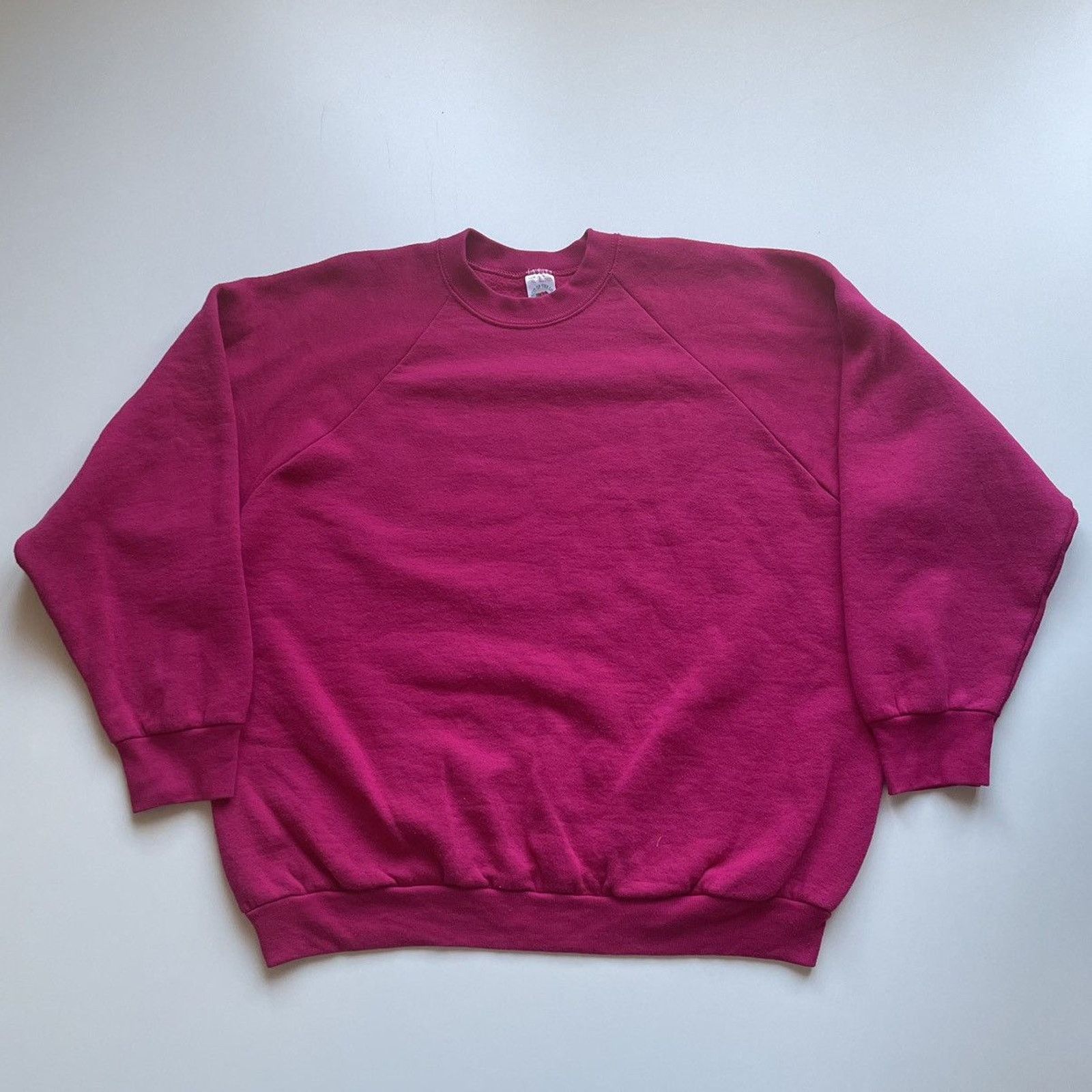 Fruit Of The Loom Vintage 90s Hot Pink Blank Fruit Of The Loom Crewneck XL Size US XL / EU 56 / 4 - 1 Thumbnail