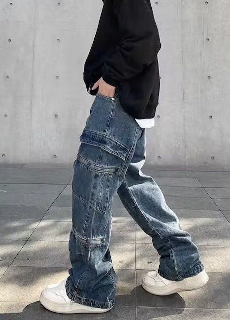 00s japanese label cargo jeans y2k 立体裁断 Y2K Cargos Jeans