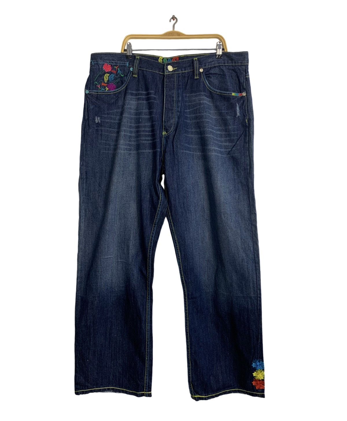 Coogi Coogi Australian Multicolor Embroidery Indigo Denim Baggy Size US 42 / EU 58 - 2 Thumbnail