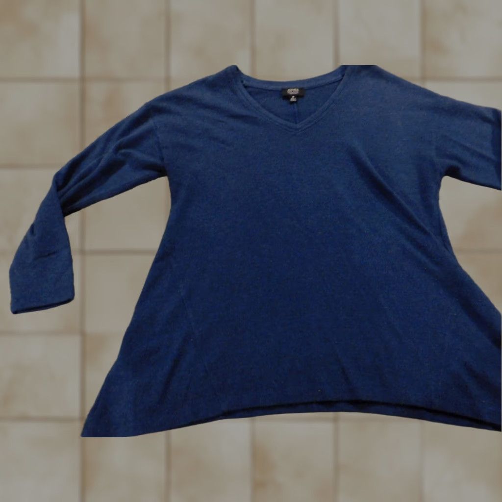 Jones New York Jones New York Womens Medium Blue Pullover Knit Sweatshirt Turtleneck Raglan Long Sleeve Cotton Polyester Logo Modern Stretch Sweater Size M / US 6-8 / IT 42-44 - 1 Thumbnail