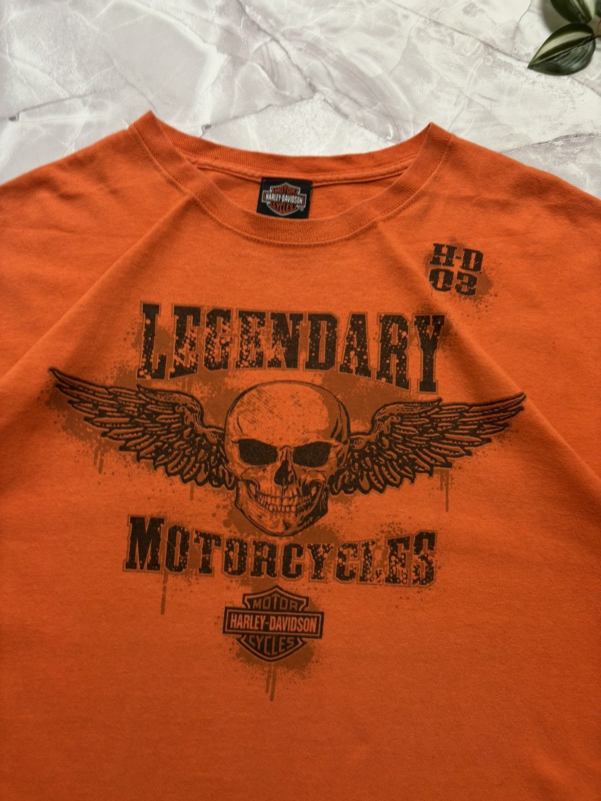 Harley Davidson × Vintage Harley Davidson Vintage Tee Motorcycle Skull Wings Mens XL Size US XL / EU 56 / 4 - 3 Thumbnail