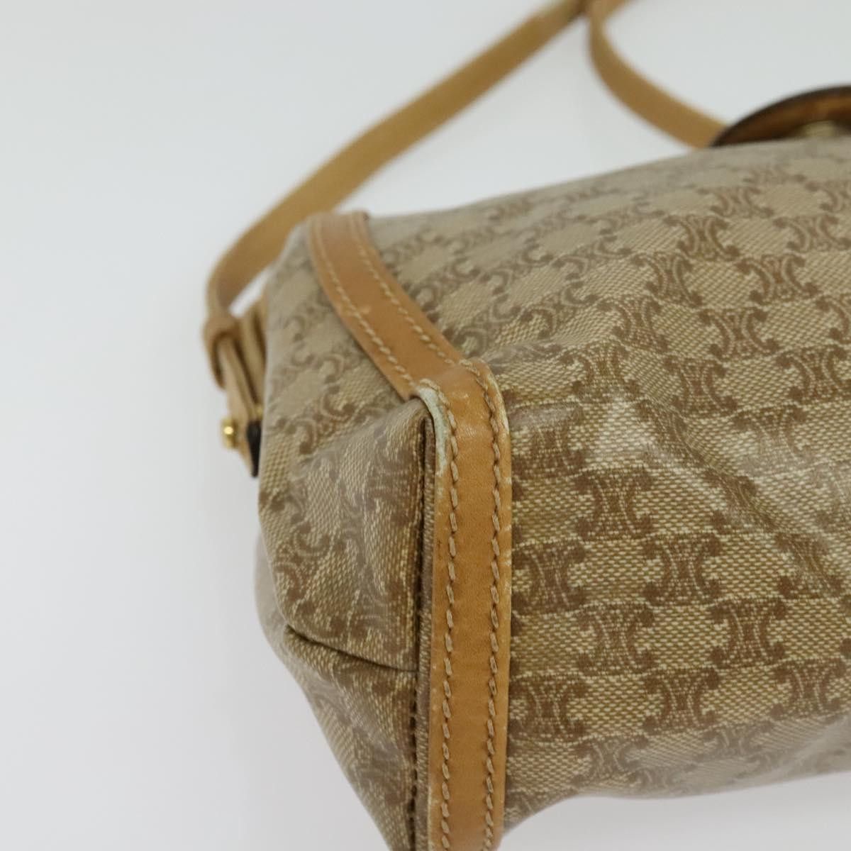 Celine CELINE Macadam Canvas Shoulder Bag Pvc Beige Gold Size ONE SIZE - 3 Thumbnail