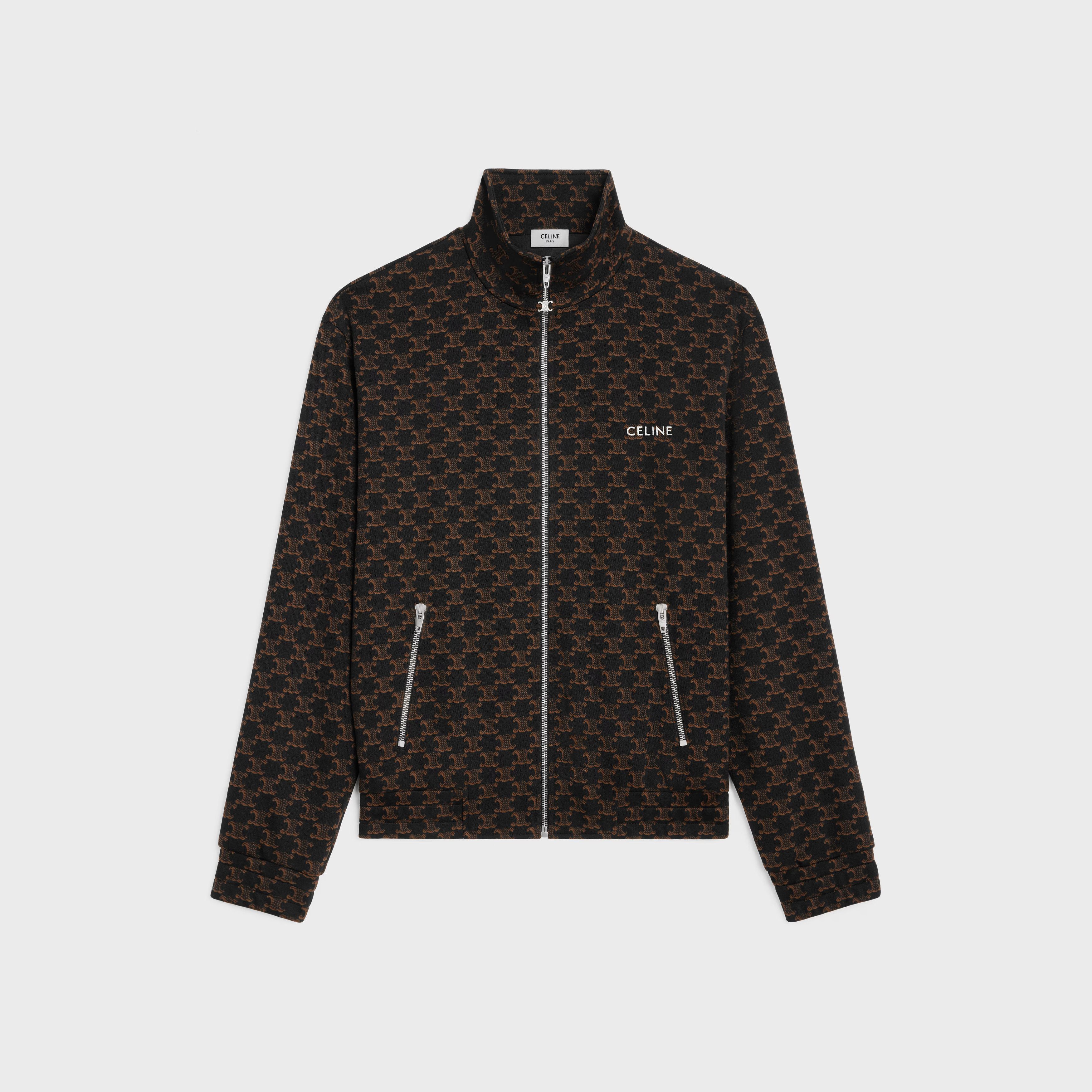 Celine o1bcso1str0925 2Y87G366T Tracksuit Jacket in Noir/Maroon Size US XS / EU 42 / 0 - 1 Thumbnail