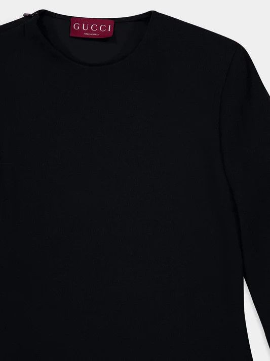 Gucci o1la5ras0526 Mid-Length Acetate Viscose Sable Dress in Black Size M / US 6-8 / IT 42-44 - 3 Thumbnail