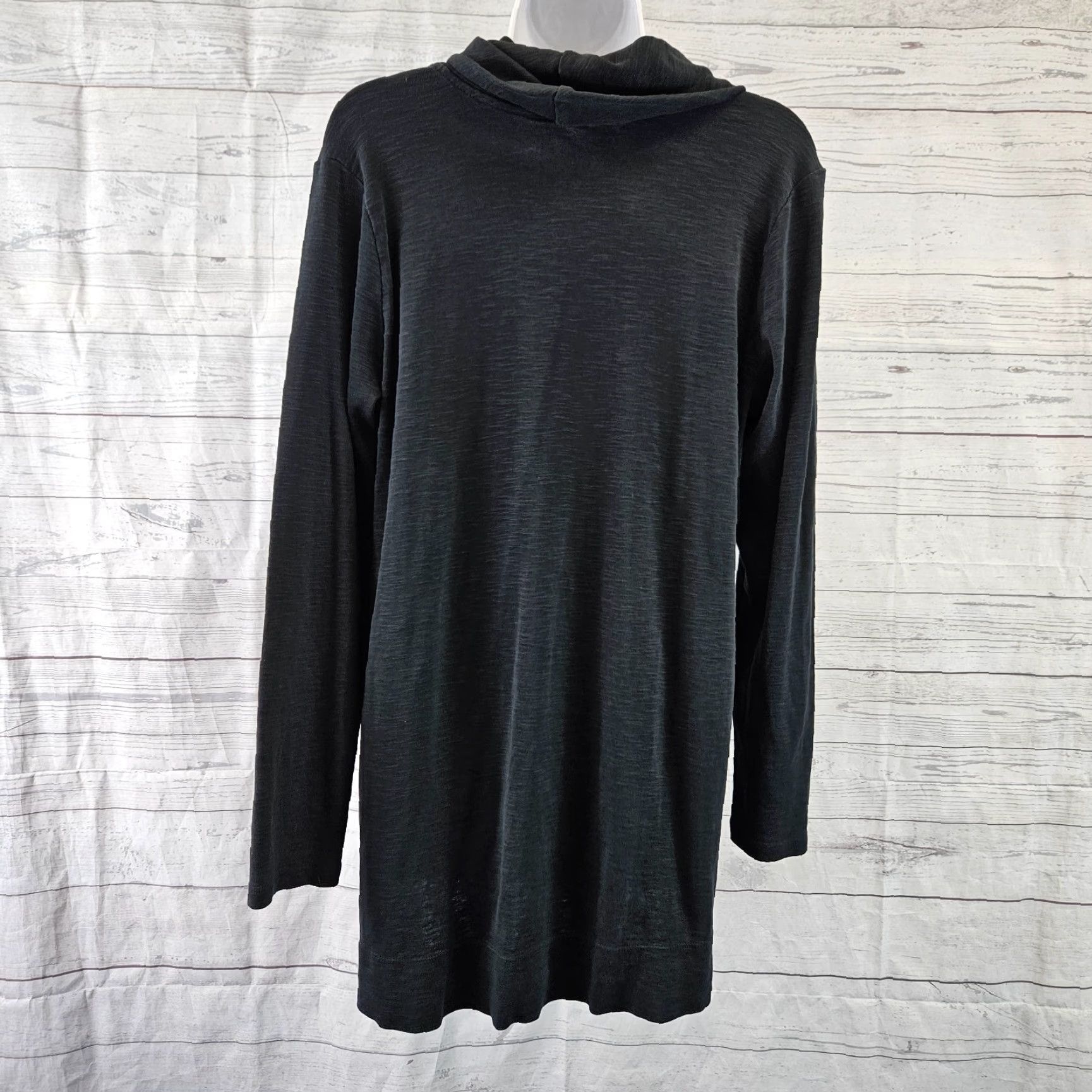 J. Jill J. Jill Blouse Tunic Women's Pima Cotton Cowl Neck Long Sleeve Black Size M Size M / US 6-8 / IT 42-44 - 4 Thumbnail