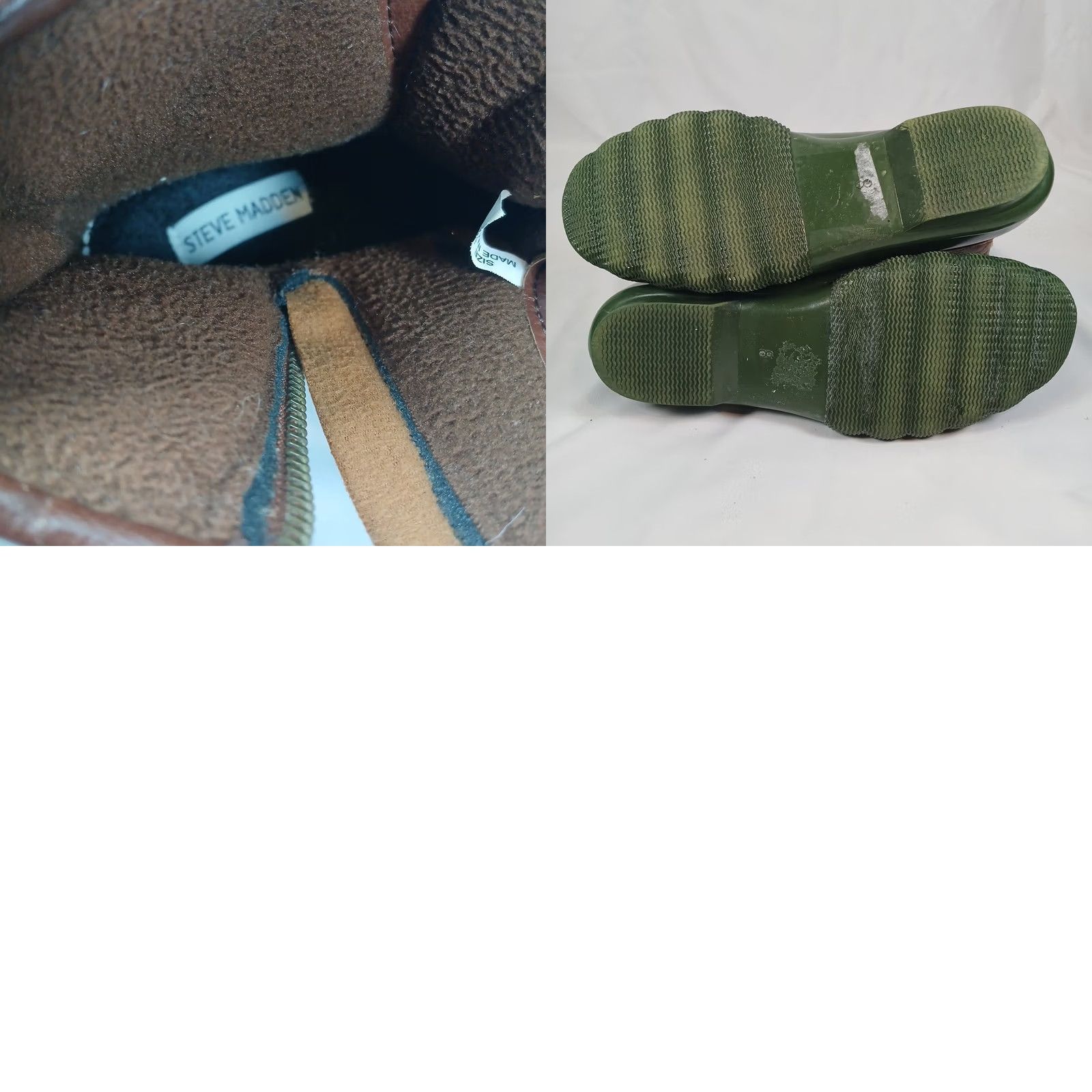Steve Madden Steve Madden Women's Green Brown Leather Quilted Rubber Duck Boots Winter Size 8 Size US 8 / IT 38 - 9 Thumbnail