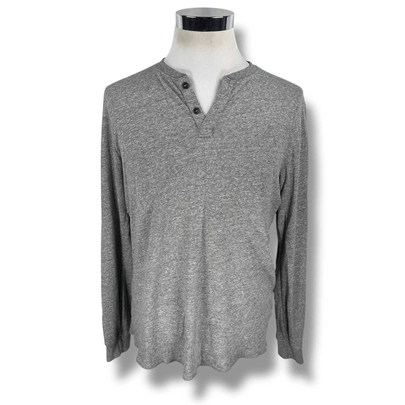 Marine Layer Marine Layer Henley Shirt Men's Marge M/L Gray Long Sleeve Size US L / EU 52-54 / 3 - 1 Thumbnail