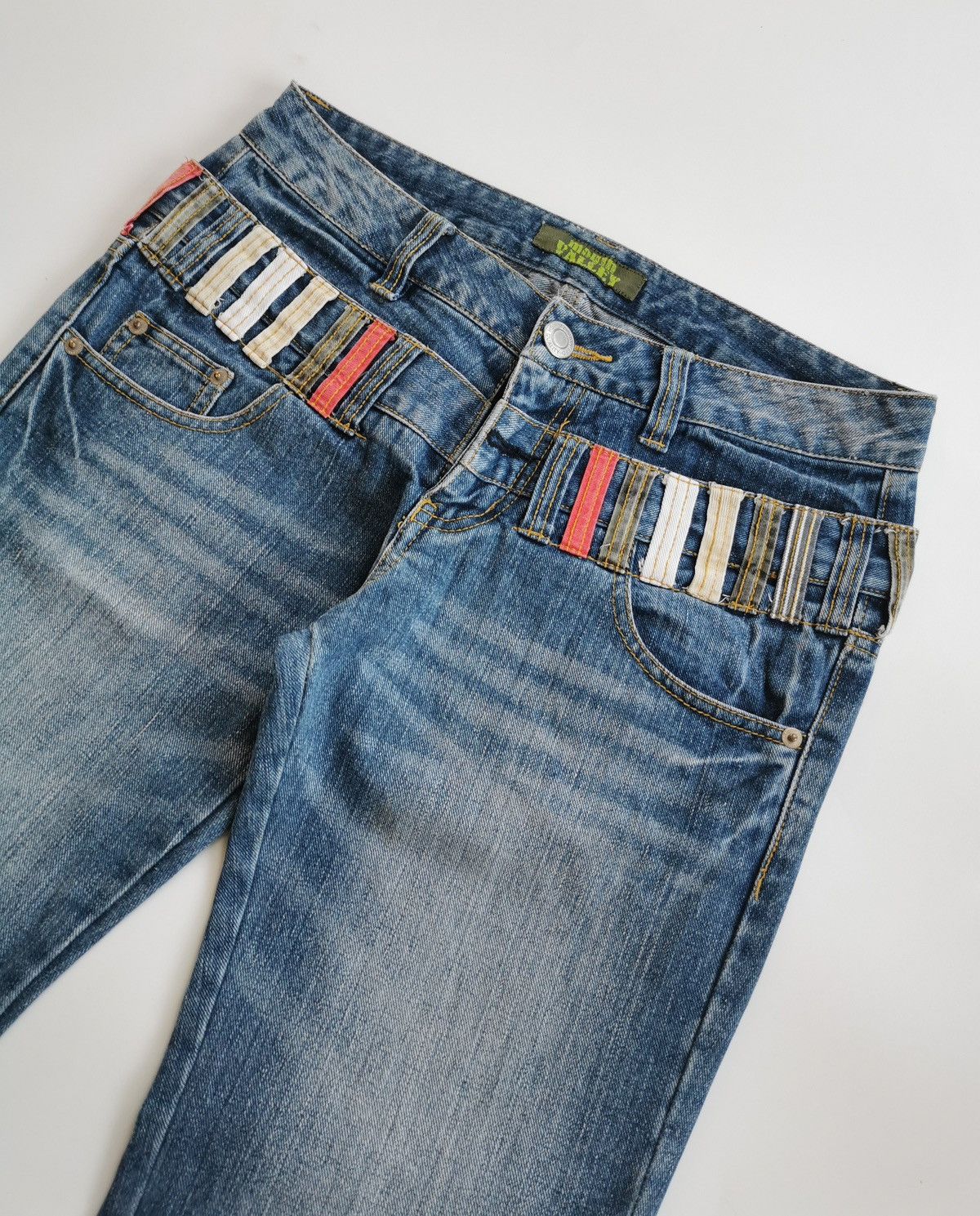 Japanese Brand Mouth Valley Double Waist Distressed Jeans Size US 30 / EU 46 - 4 Thumbnail