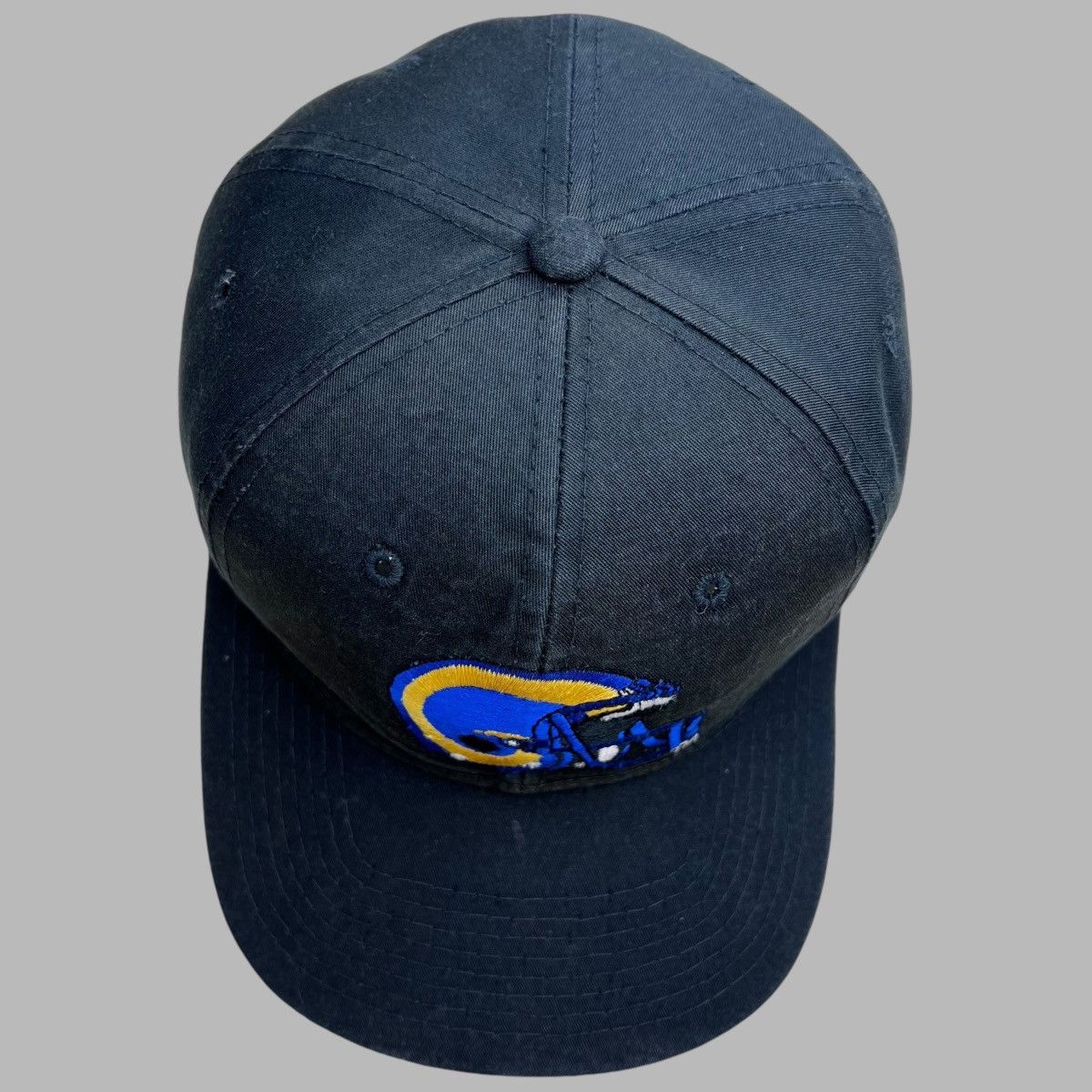 NFL × Starter × Vintage Vintage 1990s NFL Los Angeles Rams Helmet Black Starter Hat Size ONE SIZE - 5 Thumbnail