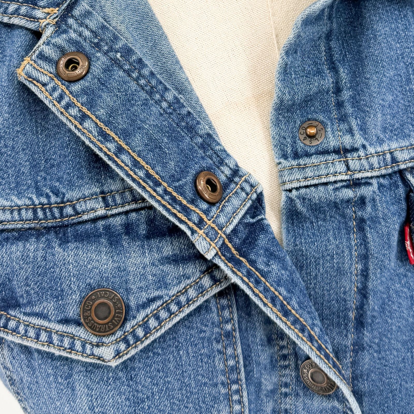 Levi's Levi's Blue 100% Cotton Sleeveless Denim Mini Shirt Dress Size S / US 4 / IT 40 - 4 Thumbnail