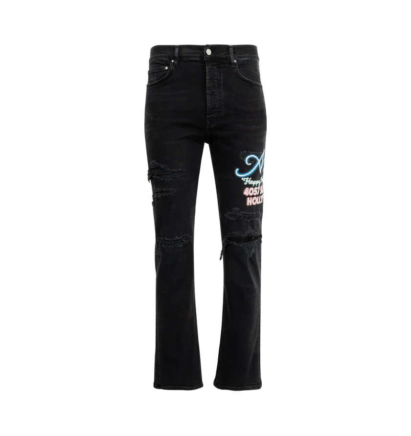 Amiri o1h1sh11225 Neon Lights Slim Jean in Black Size US 38 / EU 54 - 1 Thumbnail