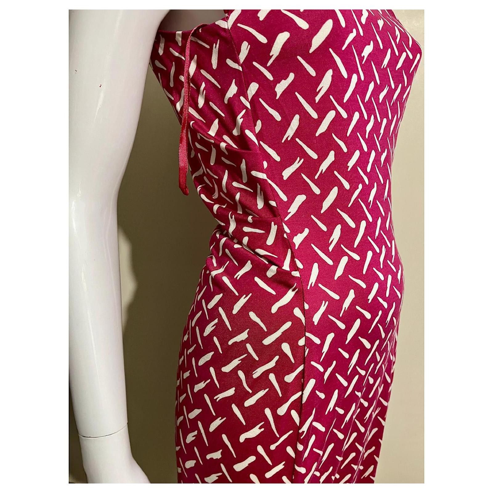 Diane von Furstenberg DvF Gabi silk dress red and white Size M / US 6-8 / IT 42-44 - 2 Thumbnail
