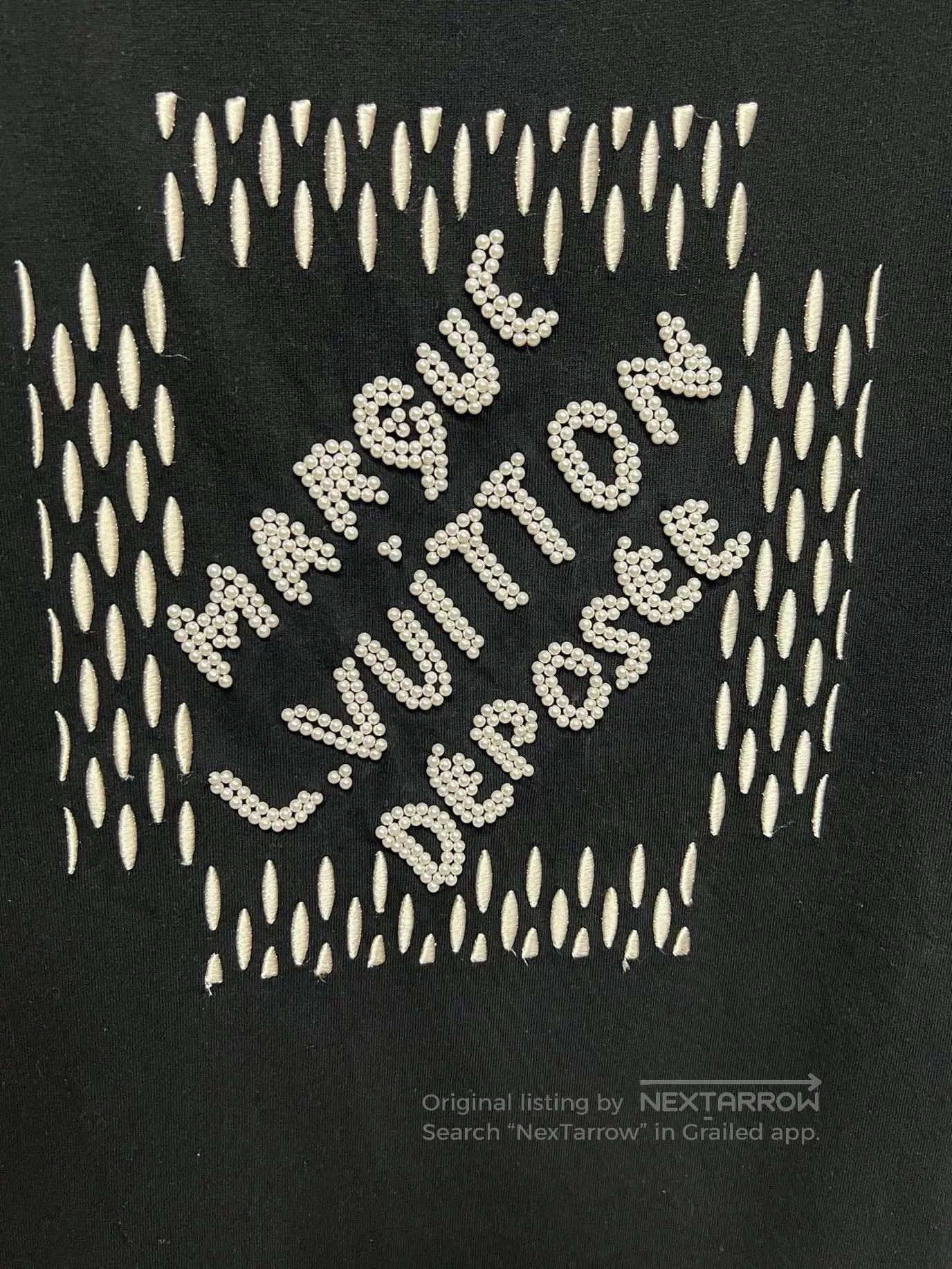 Louis Vuitton black short sleeve embroidered t-shirt. Size US L / EU 52-54 / 3 - 3 Thumbnail