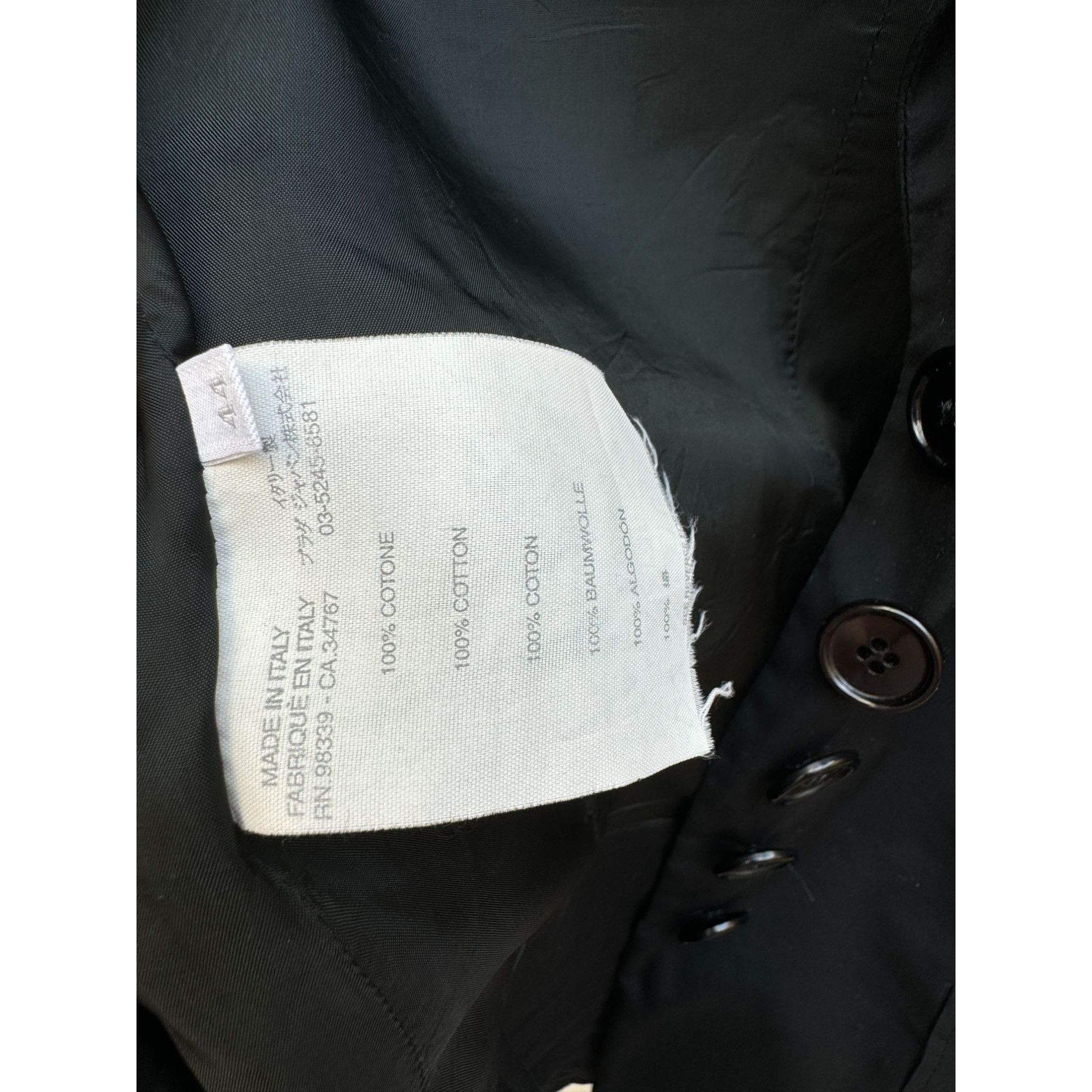 Miu Miu 1990s Black Cotton Blazer Size M / US 6-8 / IT 42-44 - 8 Thumbnail