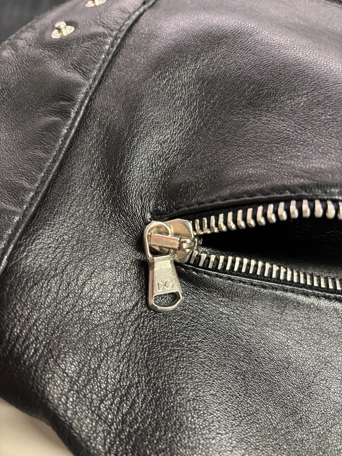 Dolce & Gabbana Dolce & Gabbana Moto Leather Jacket Size L / US 10 / IT 46 - 12 Thumbnail