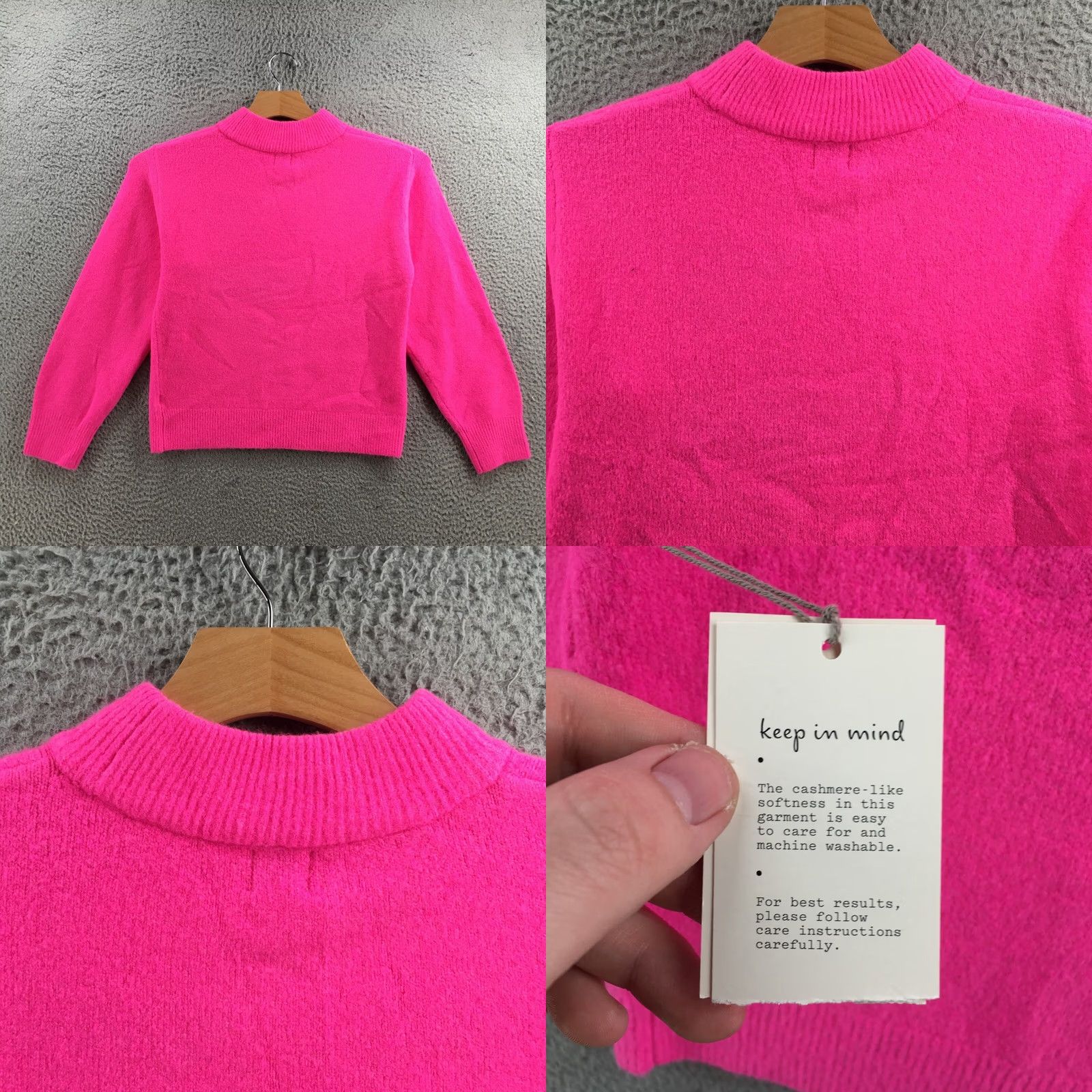Vintage A New Day Warm Fuzzies Graphic Sweater Womens XS Pink Long Sleeve Mock Neck NEW Size XS / US 0-2 / IT 36-38 - 8 Thumbnail