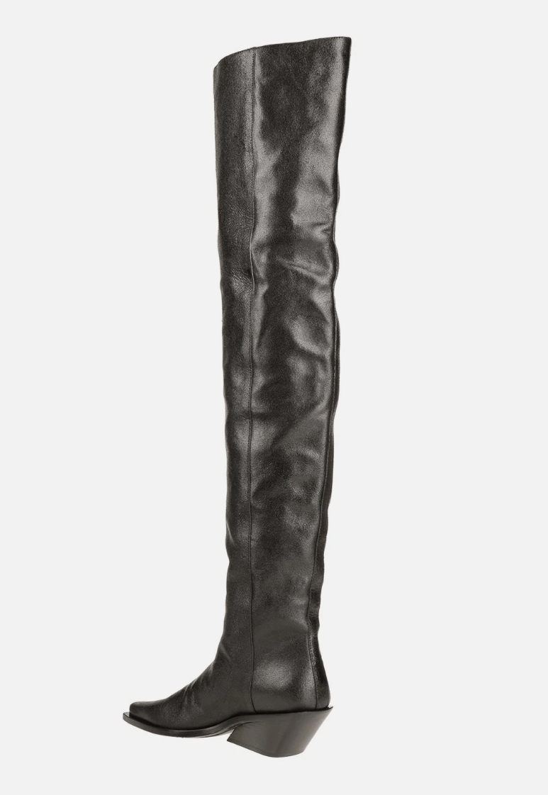 Ann Demeulemeester ANN DEMEULEMEESTER Leather Tall Boots Size US 7.5 / IT 37.5 - 2 Thumbnail