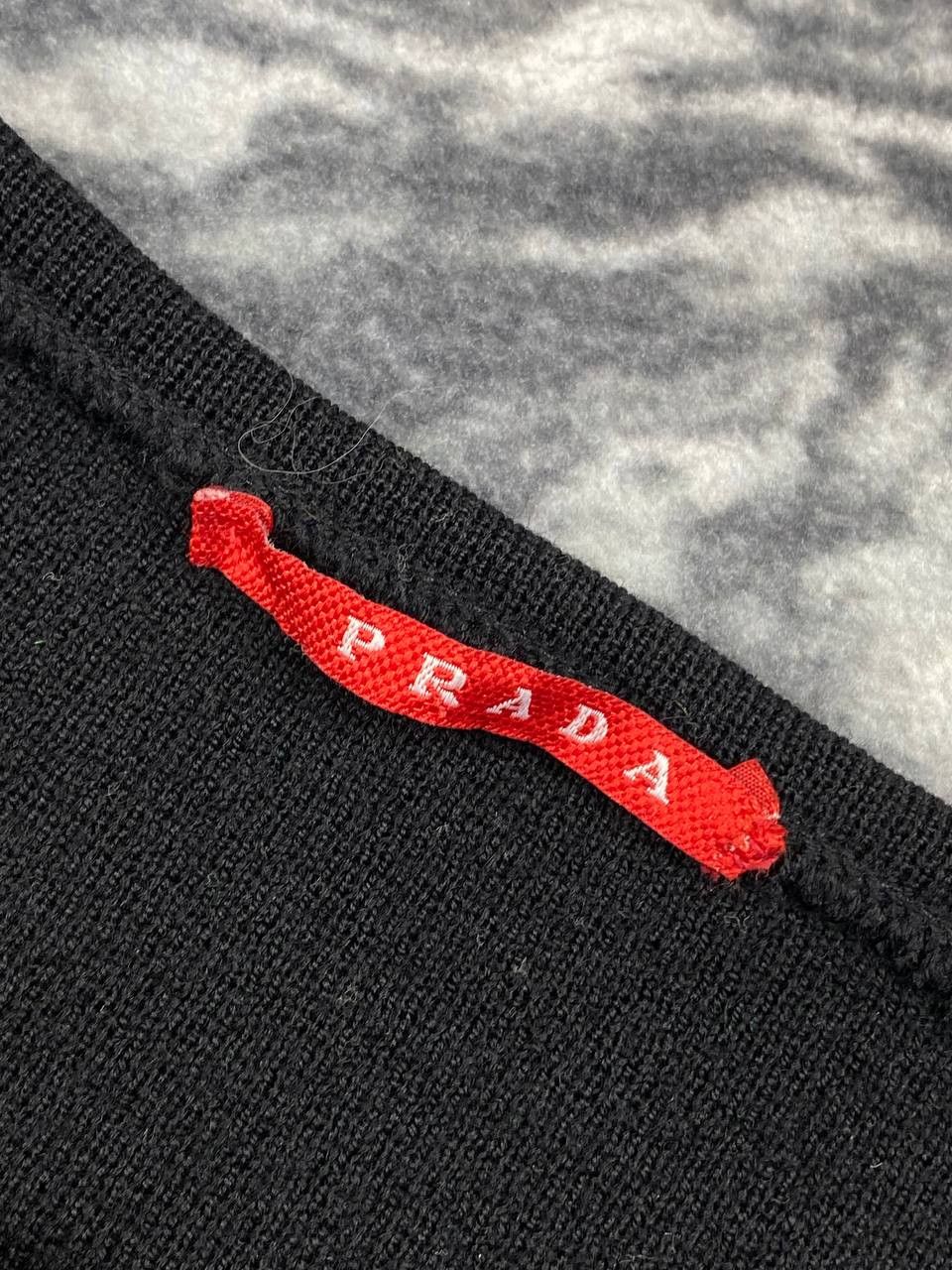 Prada Prada Red Tab Wool Knit Sweater Men Size 54 Black Size US XL / EU 56 / 4 - 6 Thumbnail