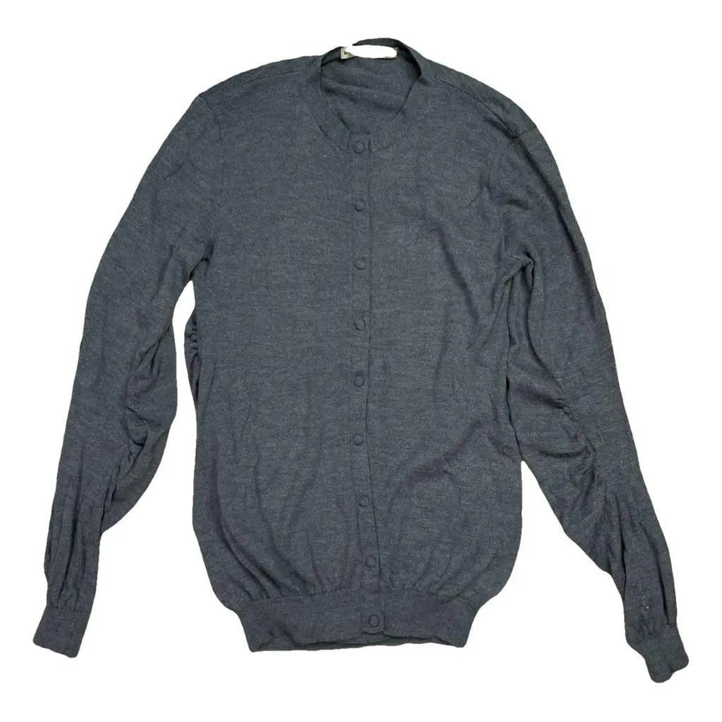 image of Balenciaga Paris Wool Cardigan Jumper in Grey, Women's (Size Medium)
