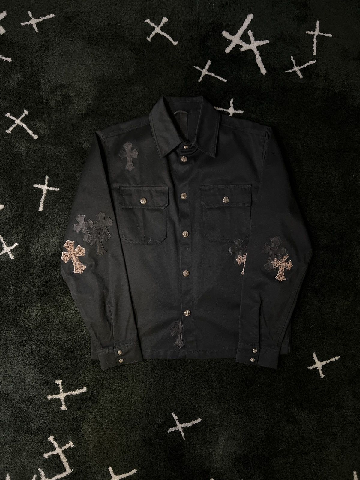 Chrome Hearts Work Dog - Leather Leopard Cross Patch Jacket Size US M / EU 48-50 / 2 - 1 Preview