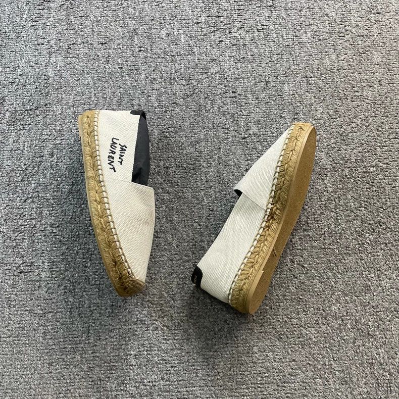 Saint Laurent Paris Saint Laurent Paris size 35 Beige embroidered LOGO fisherm Size US 5 / EU 37 - 4 Thumbnail