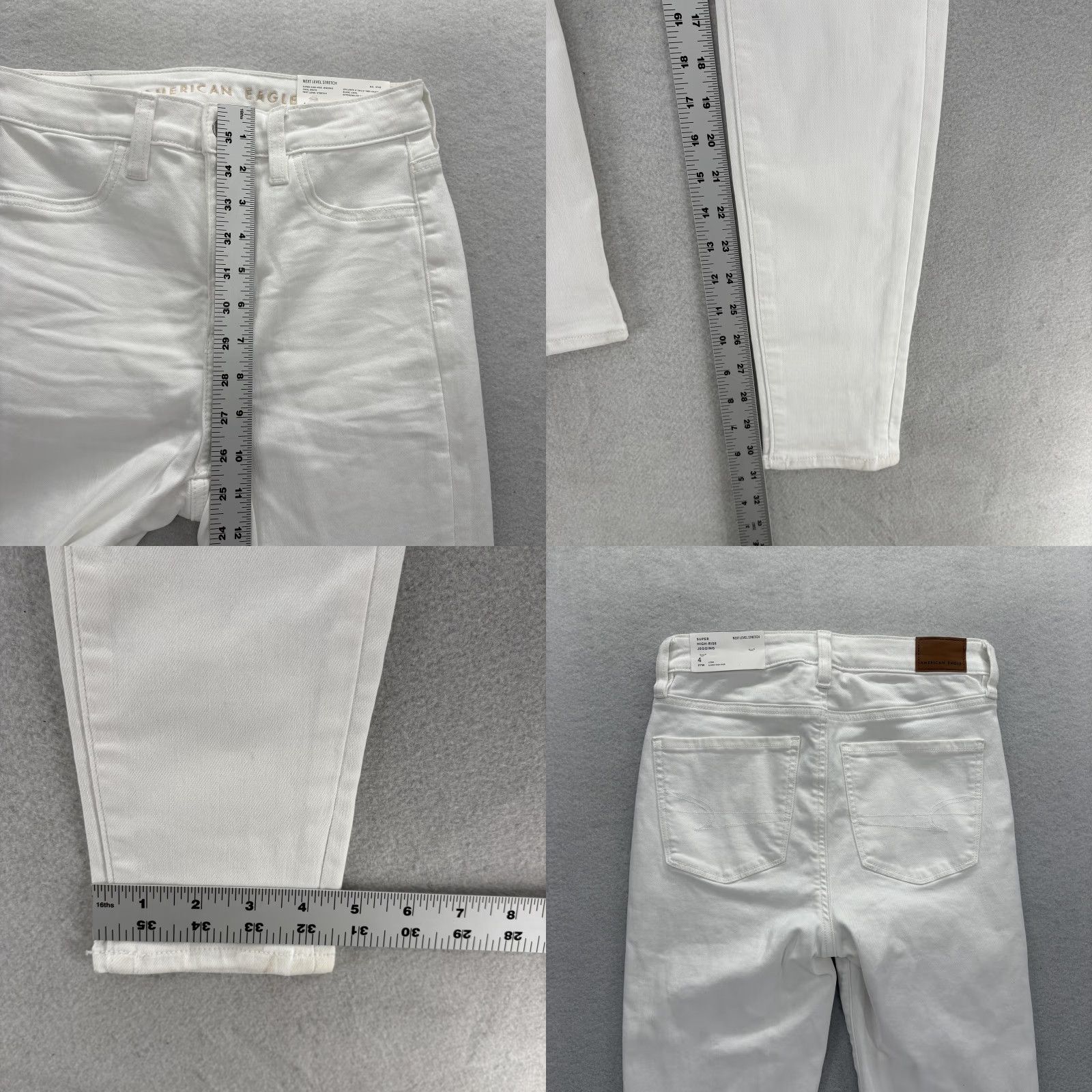 American Eagle Outfitters American Eagle Jegging Jeans Womens 4 Tall White High Rise Stretch Denim NWT Size 27" / US 4 / IT 40 - 8 Thumbnail
