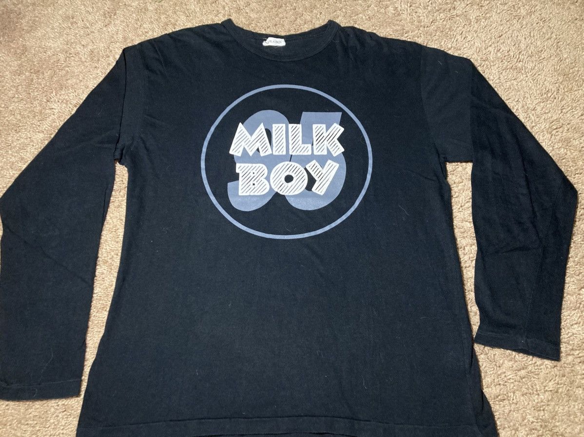 Japanese Brand 1995 Milkboy Circle Logo 90s Emblem Puff Print Punk Rock Art Size US M / EU 48-50 / 2 - 2 Thumbnail