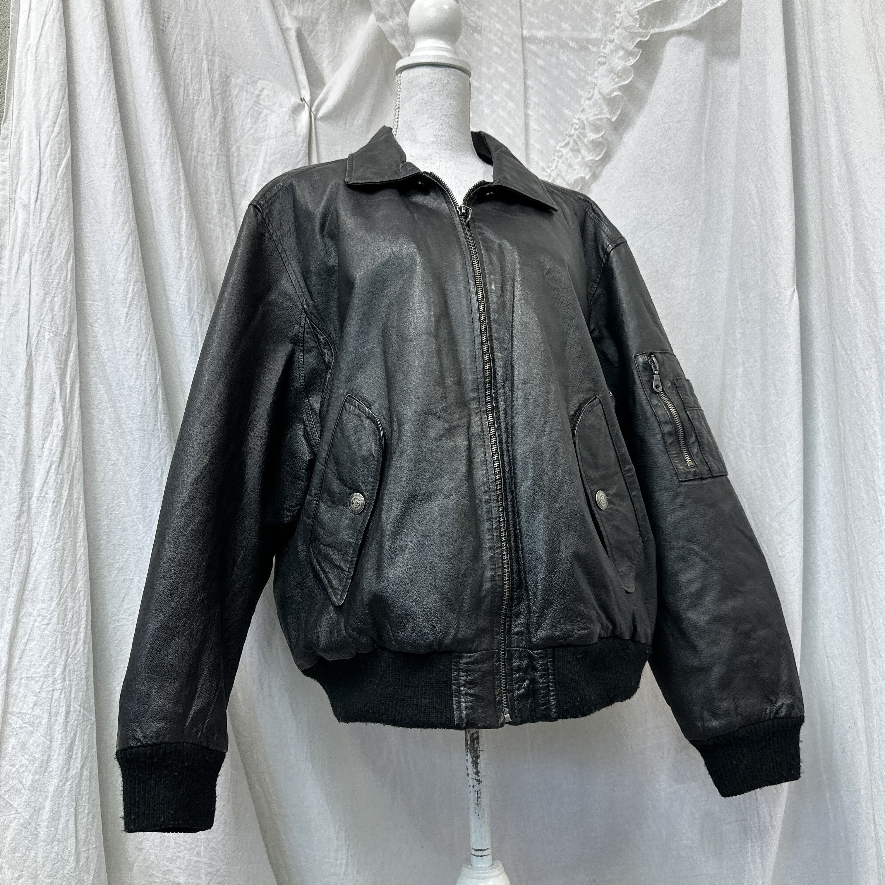 Adidas × Vintage Vintage Biker Y2K Grunge Oversize Adidas Faux
