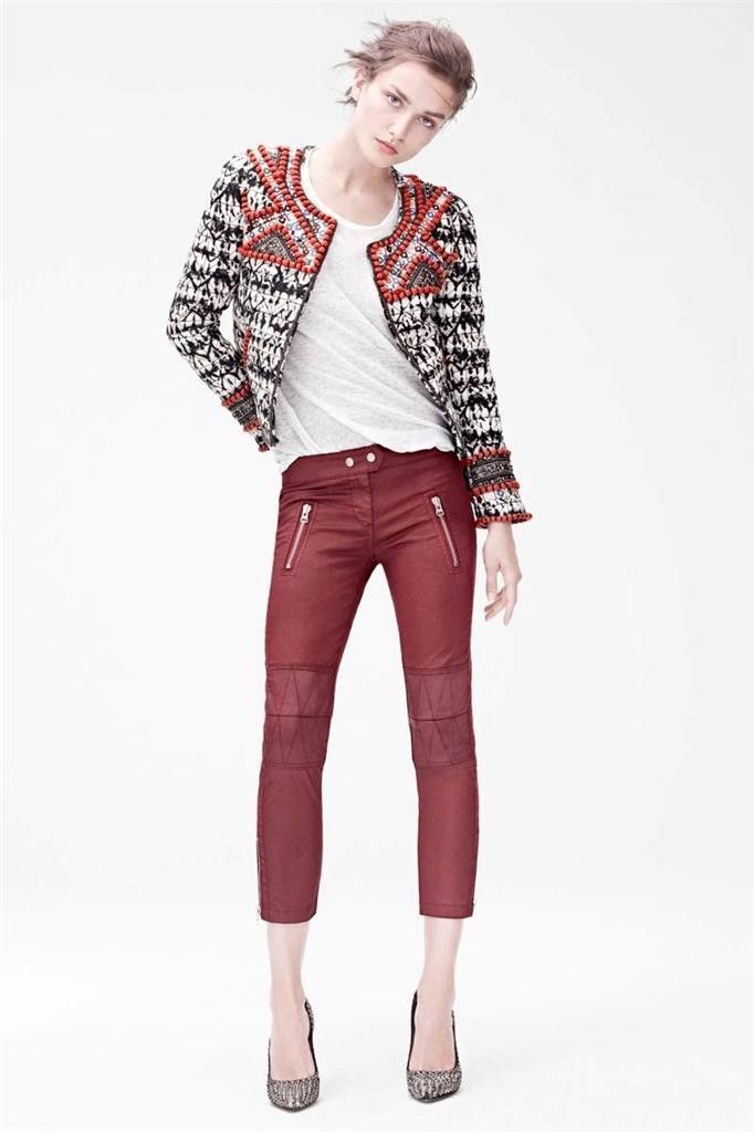 H&M × Isabel Marant Isabel Marant x H&M Red Biker Moto Pants Avant Garde Y2K Size 28" / US 6 / IT 42 - 2 Thumbnail