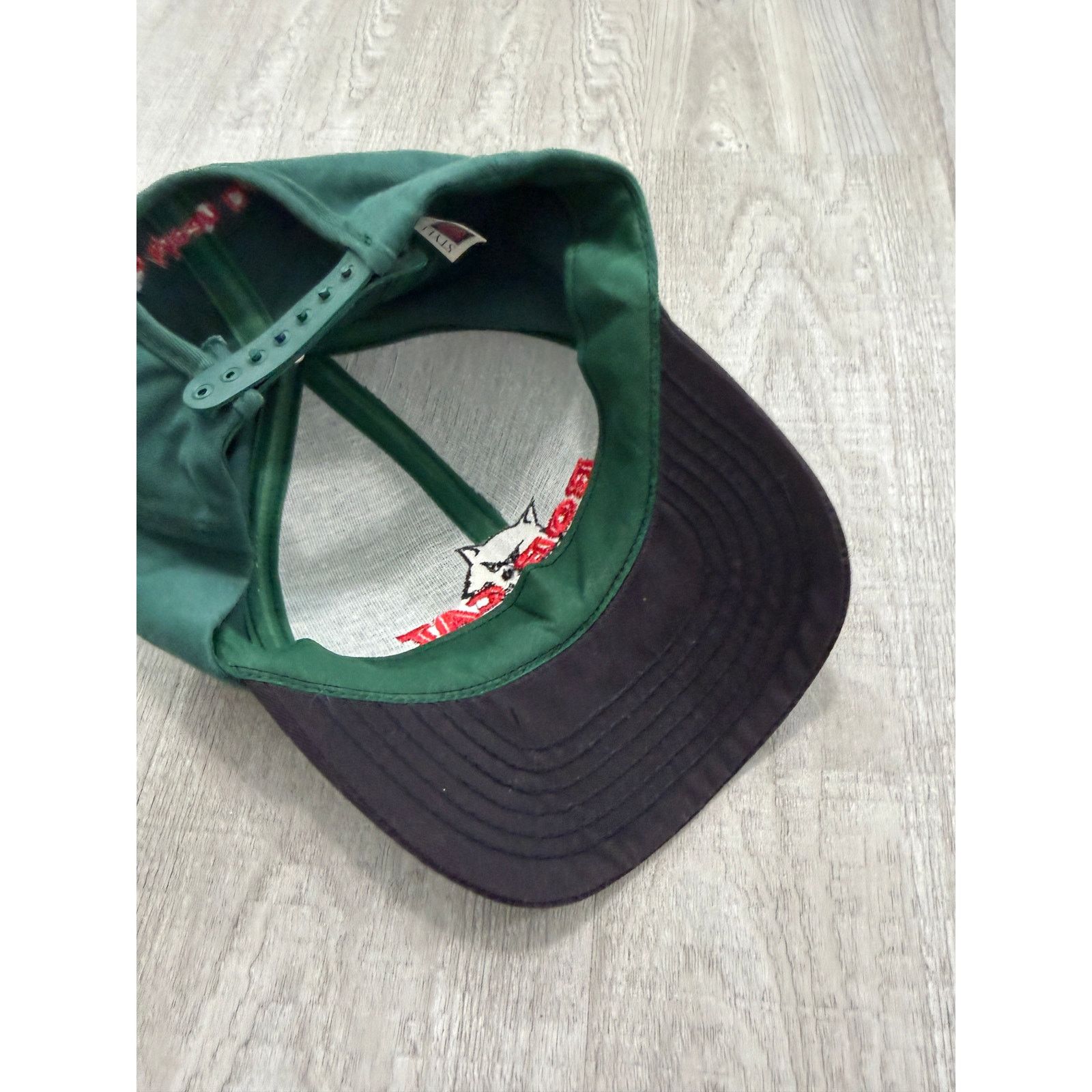 Vintage Vintage Bob Cat Snapback Hat Men's OSFA Green 90s Snowmobile Size ONE SIZE - 4 Thumbnail