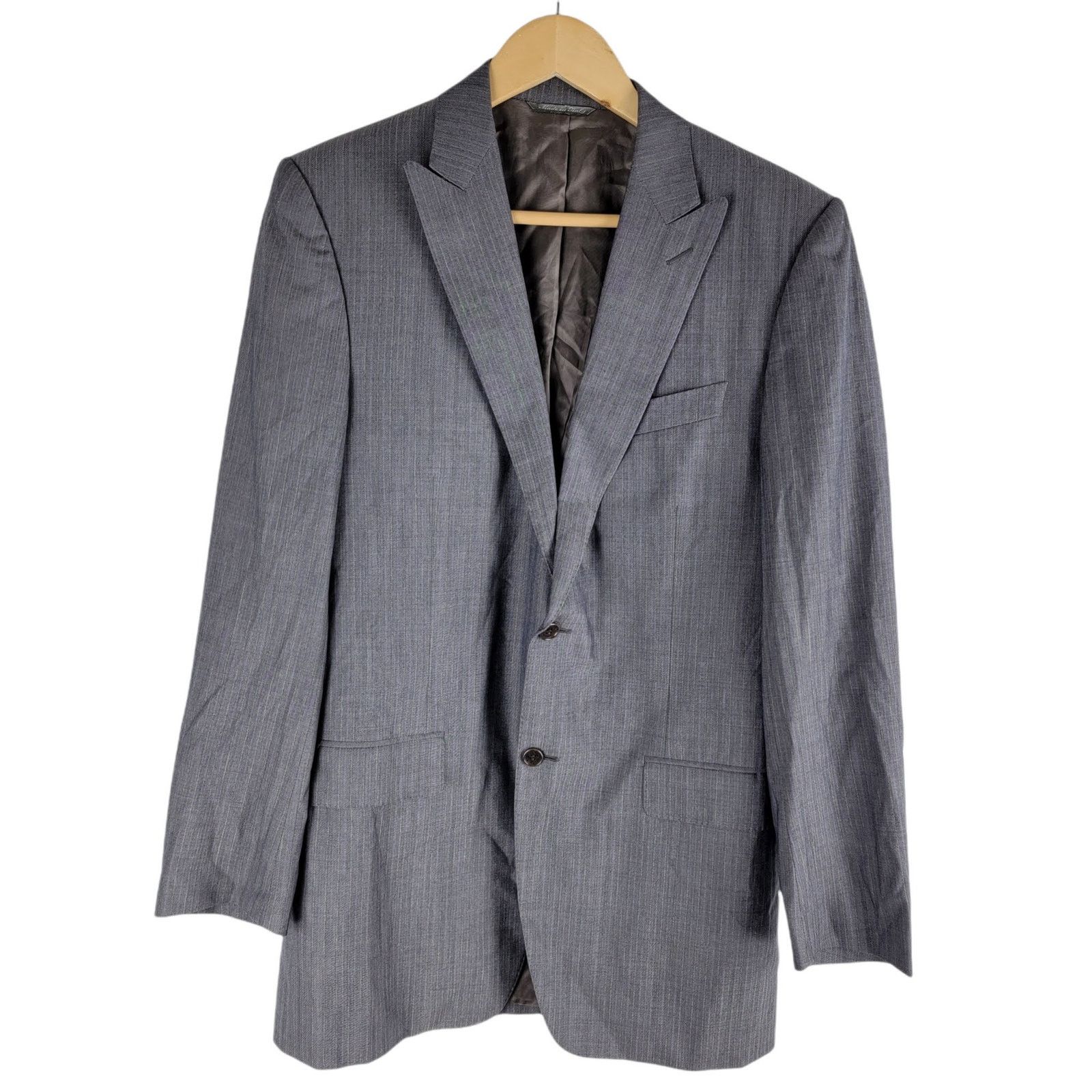 Canali wool blazer lined gray 2 button made in Italy sz 40L