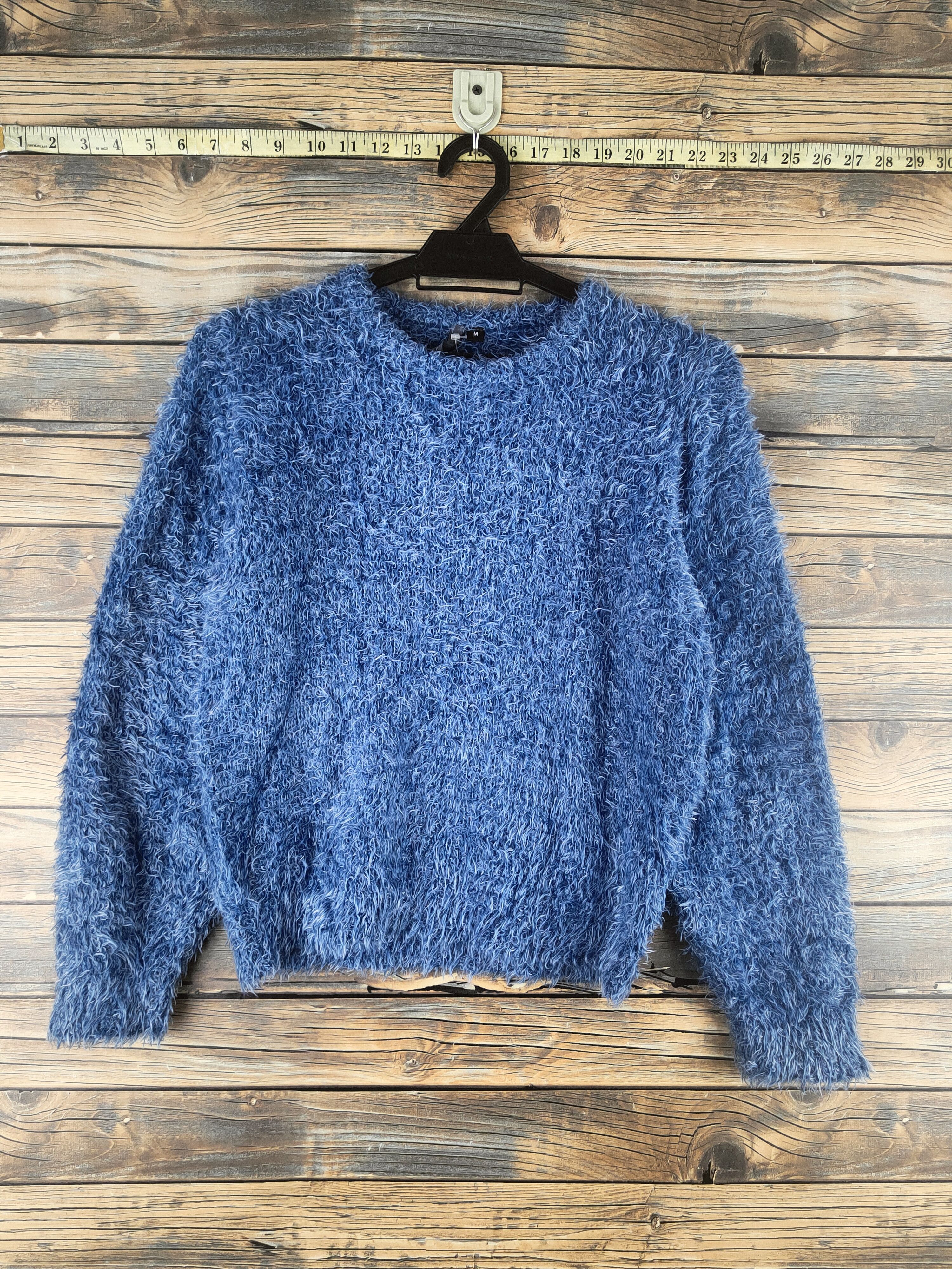 Japanese Brand DL DIRZ Blue Fur shaggy Mohair Knitwear #46-503 Size M / US 6-8 / IT 42-44 - 1 Thumbnail