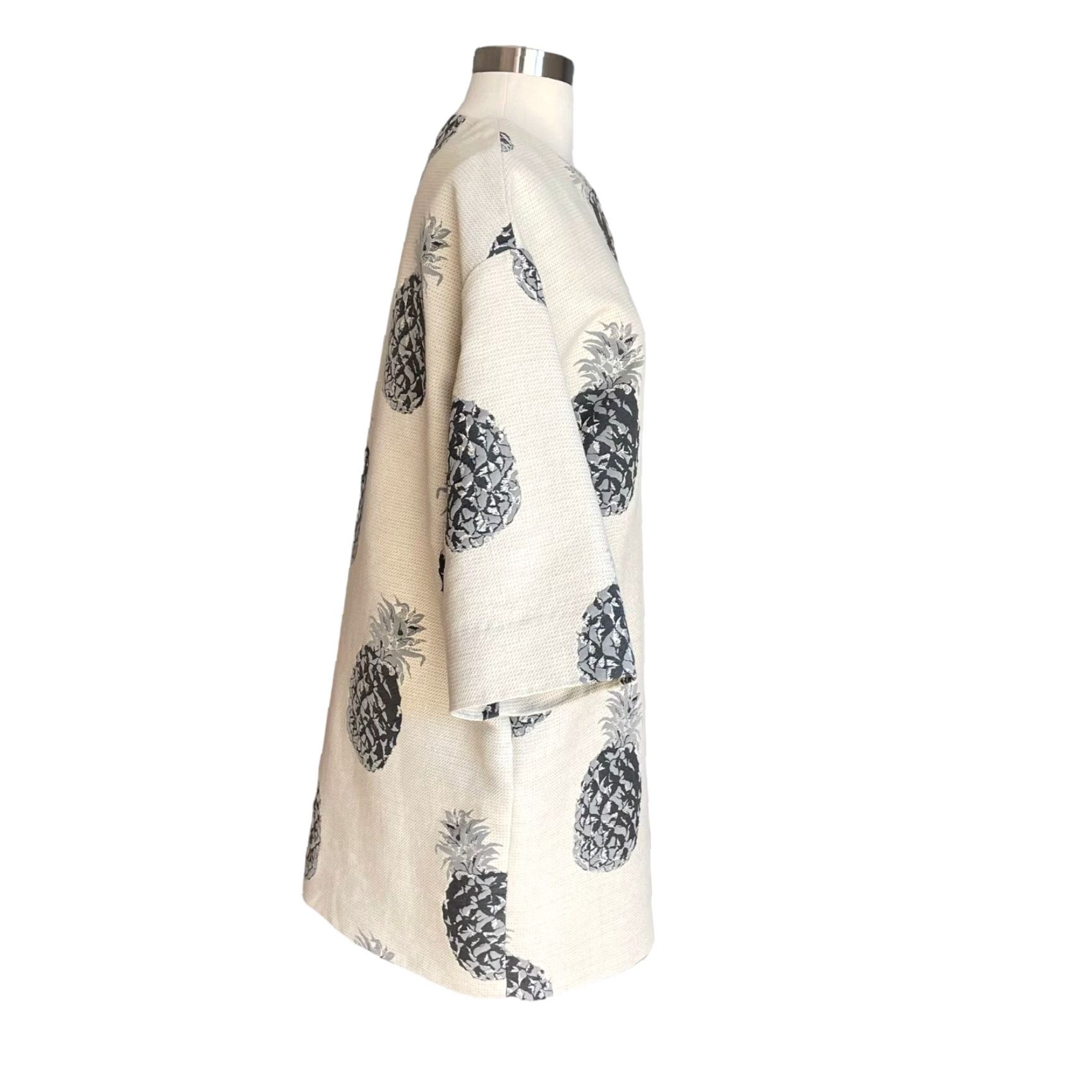 MSGM MSGM Pineapple Print Oversized Coat Jacket Multicolor Cotton Blend 40 Women Size S / US 4 / IT 40 - 5 Thumbnail