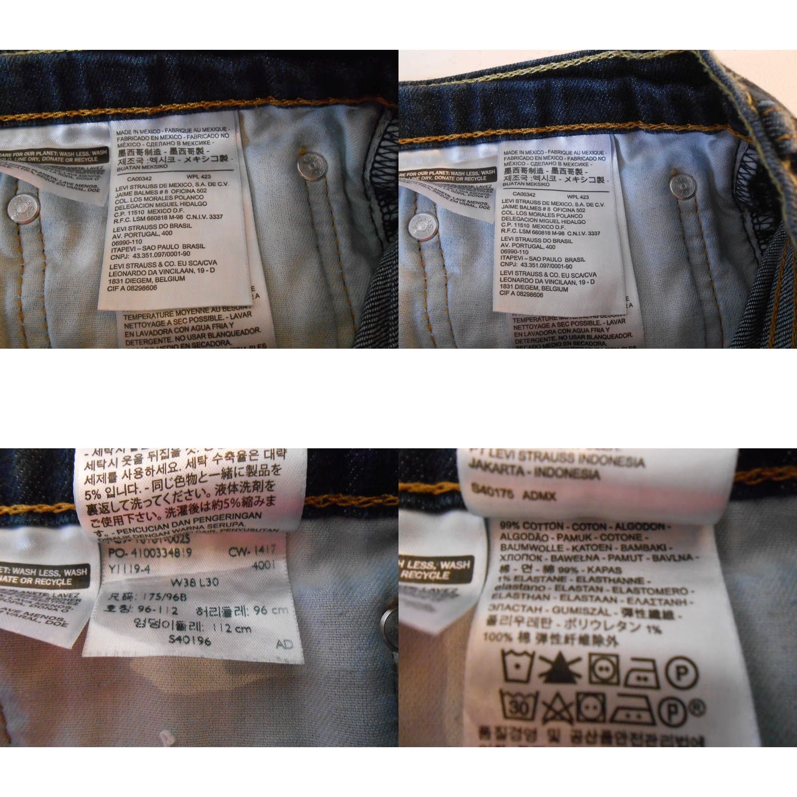 Levi's Levi’s 541 Jeans Men’s 38x30 Dark Wash Blue Denim Athletic Fit Stretch Jeans Size US 38 / EU 54 - 9 Thumbnail