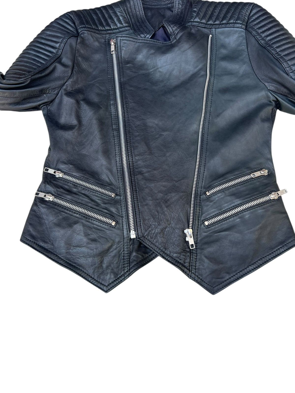 Leather Unknown Brand High Quality Napa Leather Padded Crop Jacket Size US XS / EU 42 / 0 - 13 Thumbnail