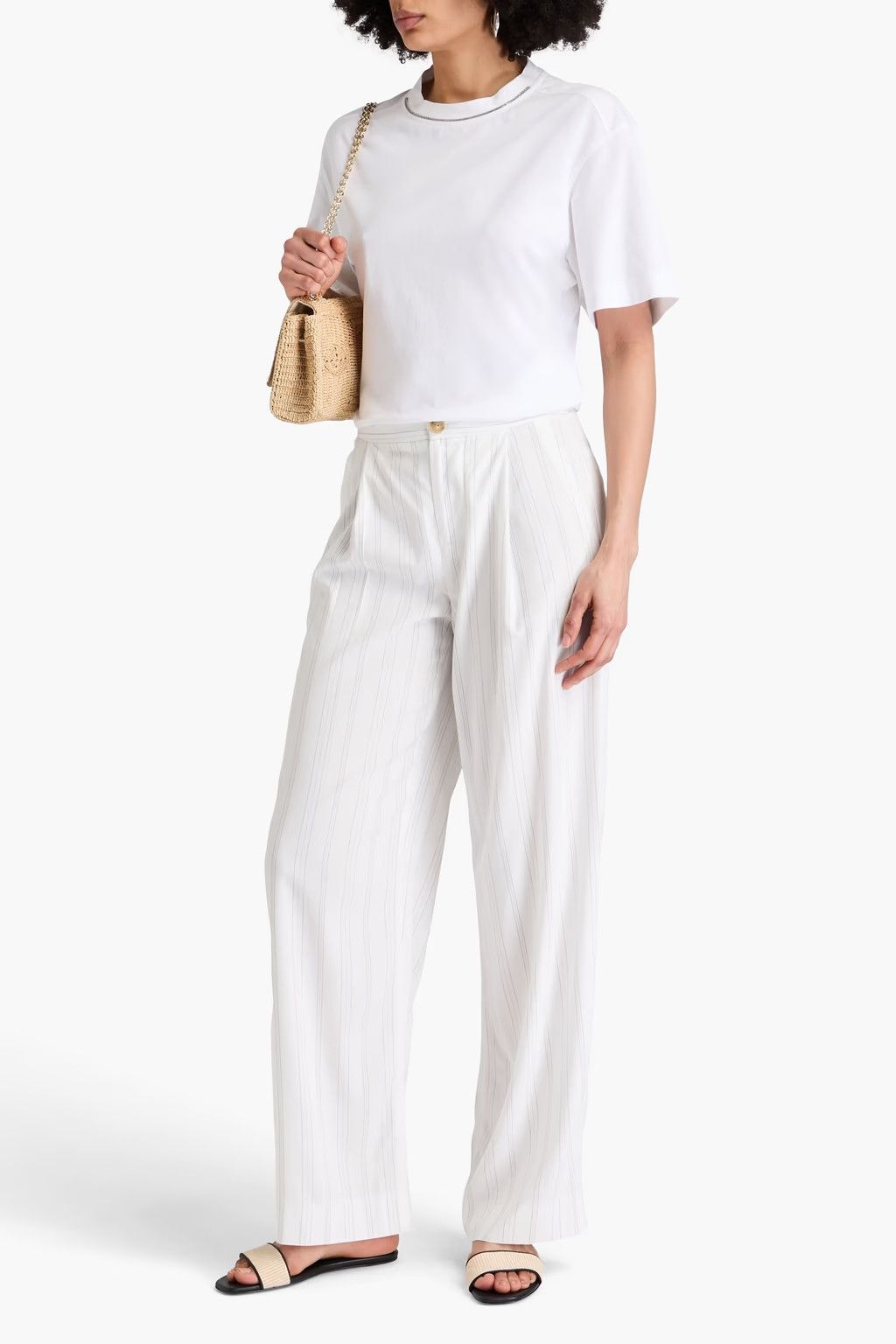 Brunello Cucinelli o1w1db10825 Blouse in White Size S / US 4 / IT 40 - 2 Thumbnail
