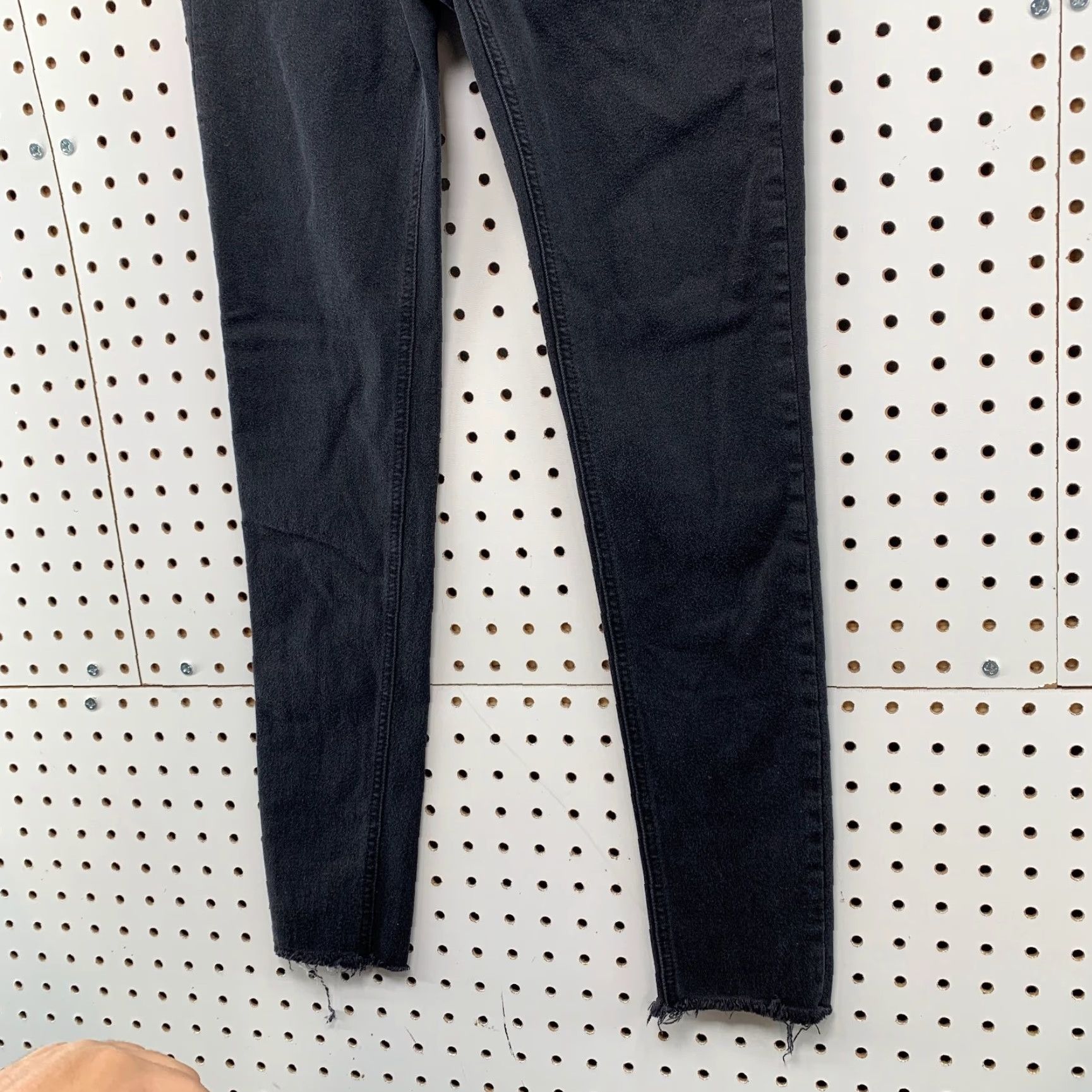 Rag & Bone rag & bone Denim Jeans Womens 27 Black Skinny Fit 27x25.5 Raw Hem Stretch Denim Jeans Womens Slim 27 Black Skinny 5-Pocket Design Mens Size 27" / US 4 / IT 40 - 3 Thumbnail