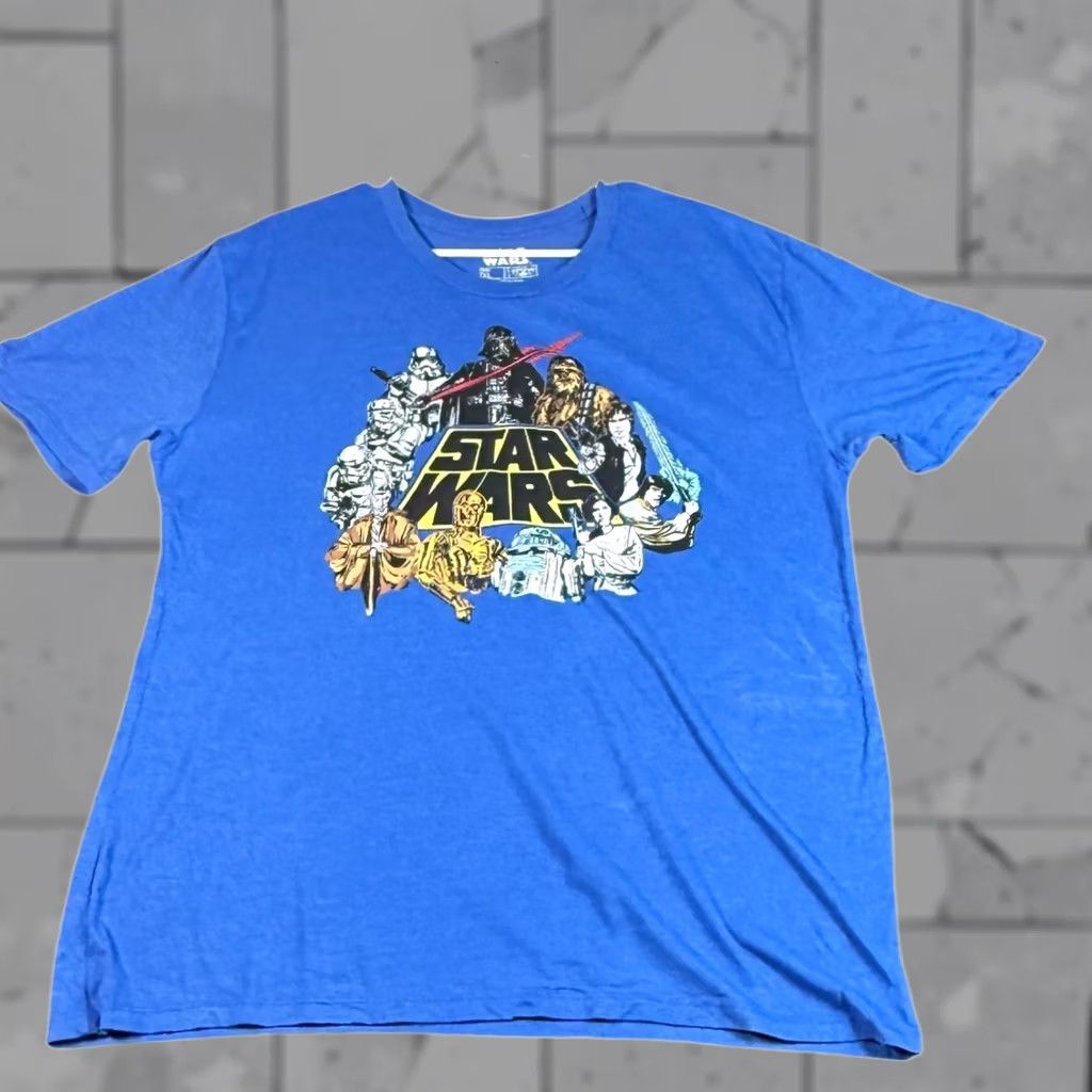 Star Wars Star Wars Graphic T-Shirt Crew Neck Short Sleeve Blue XL Size US XL / EU 56 / 4 - 1 Thumbnail