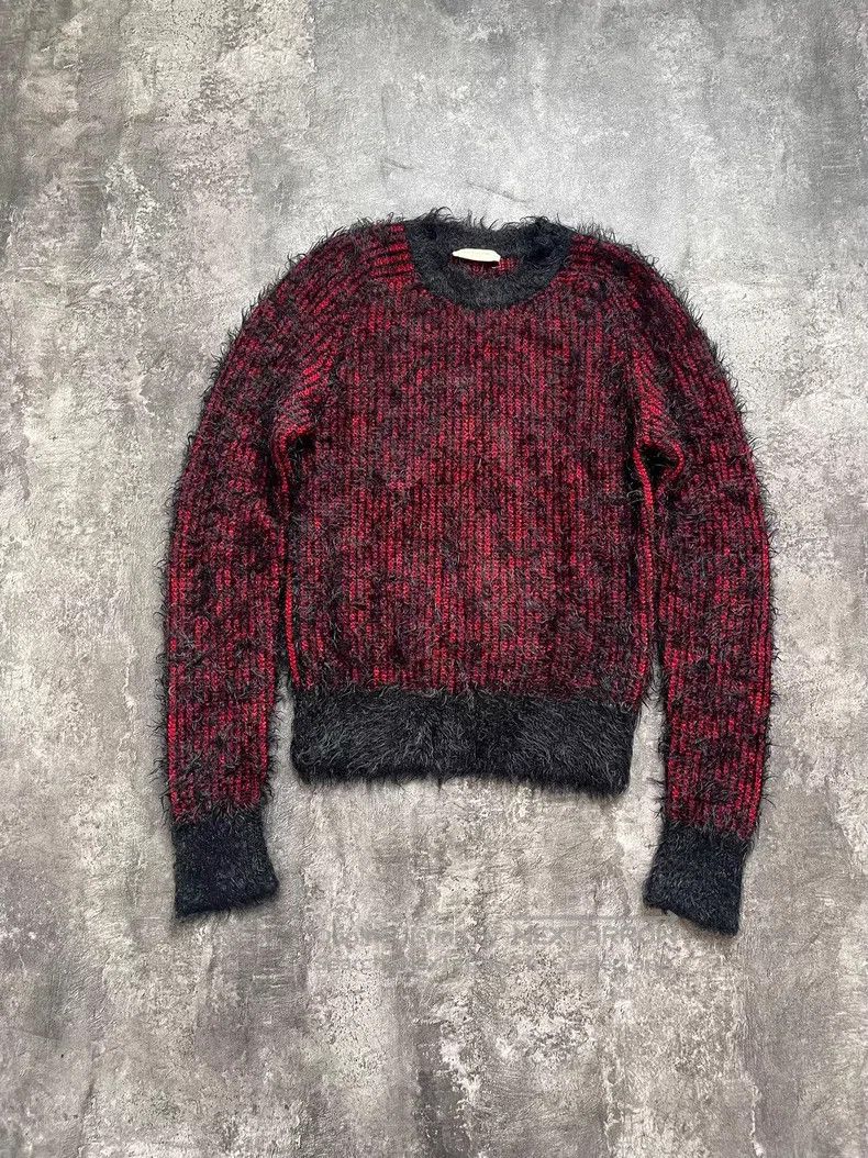 Saint Laurent Paris Saint Laurent Paris Black and Red Mohair Wool Sweater Size US S / EU 44-46 / 1 - 1 Thumbnail