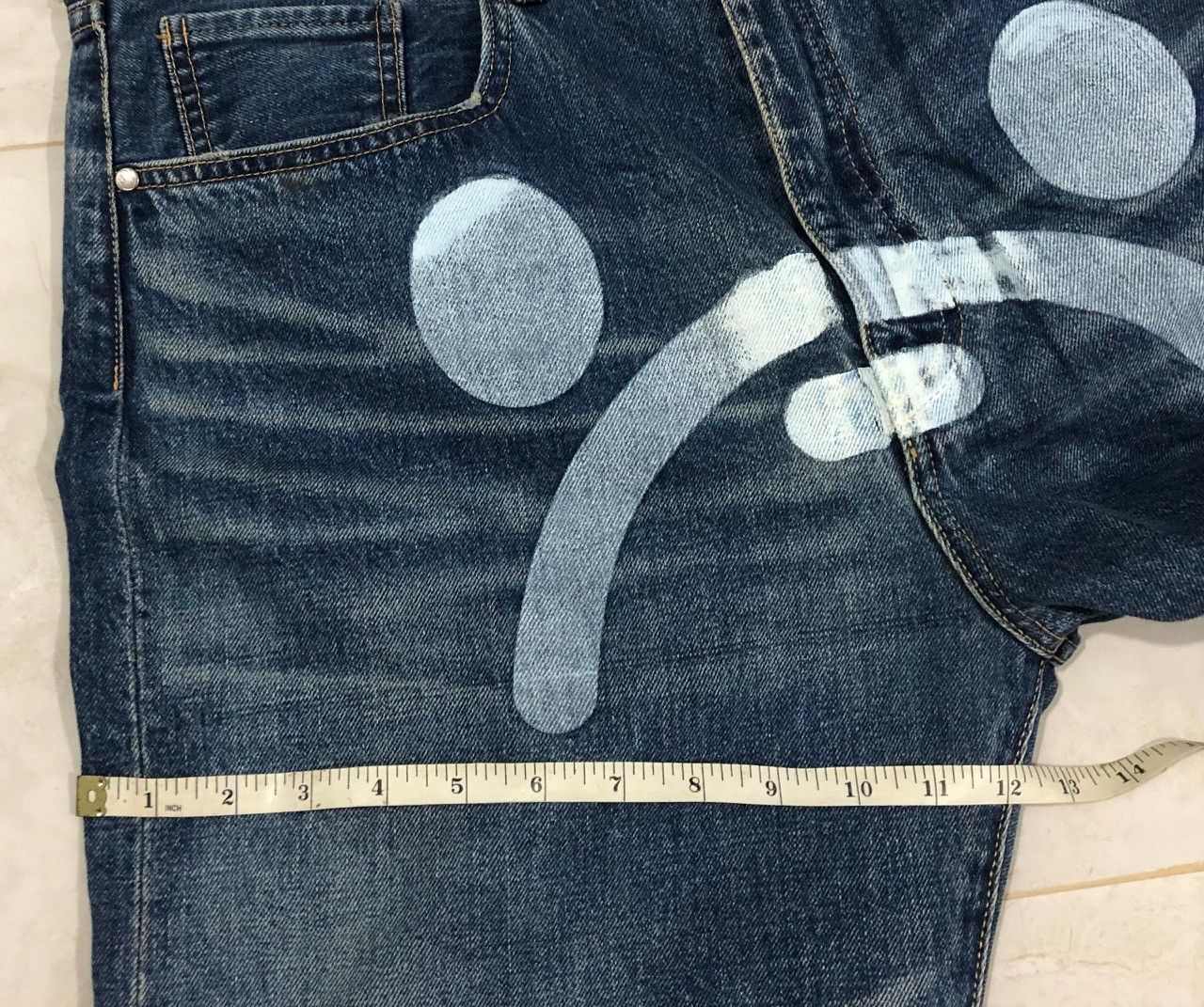 Bape × Nigo 💥Last Drop💥Baby Milo Sad Face Denim Size US 36 / EU 52 - 15 Thumbnail