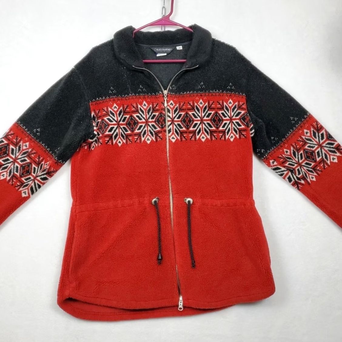 Black Diamond VINTAGE Black Diamond Full Zip Fuzzy Fleece Nordic Fair Isle Ski Jacket Mens M Size US M / EU 48-50 / 2 - 5 Thumbnail