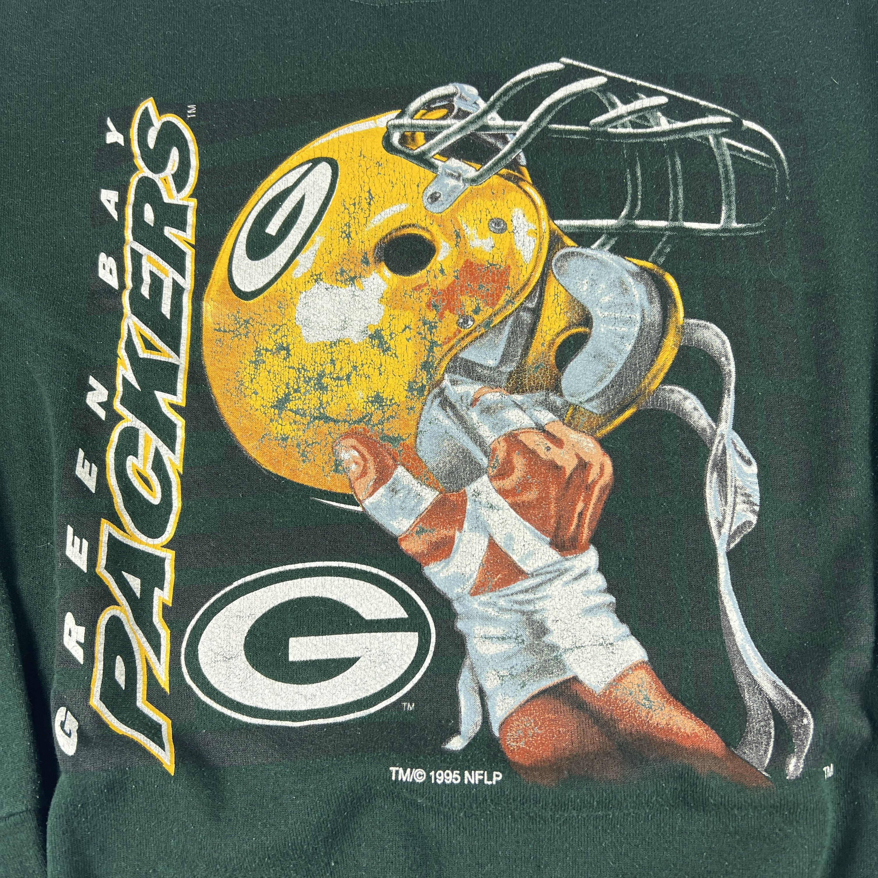 Fruit Of The Loom × NFL × Vintage VTG 90s Green Bay Packers Sweatshirt Green Helmet Crewneck Size US M / EU 48-50 / 2 - 2 Thumbnail