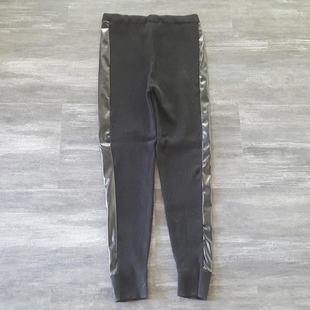 Designer Black Leather Face VS Sweats Size 36" / US 14 / IT 50 - 2 Thumbnail