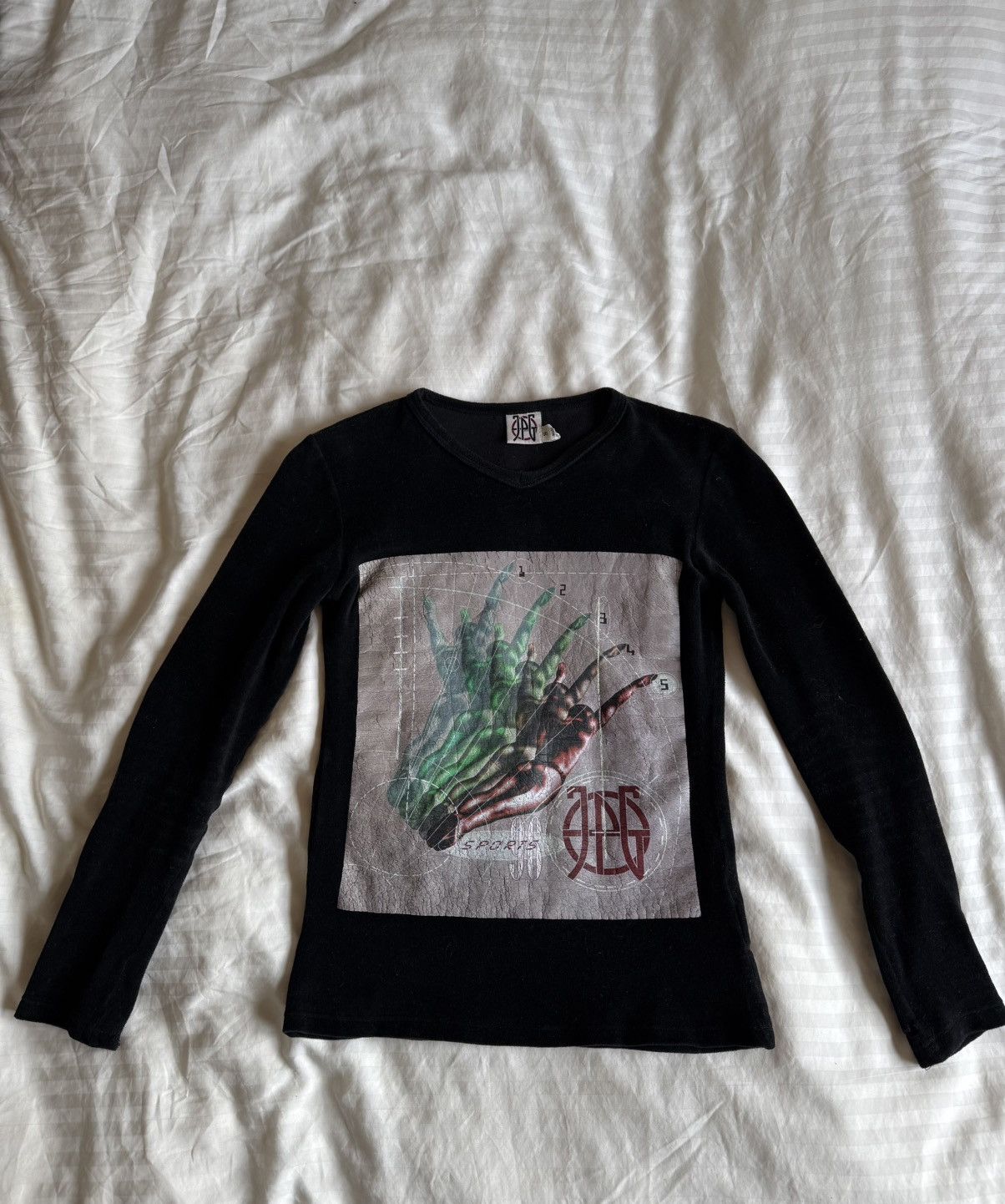 Jean Paul Gaultier JPG Long Sleeve Velvet Top Size US S / EU 44-46 / 1 - 2 Thumbnail
